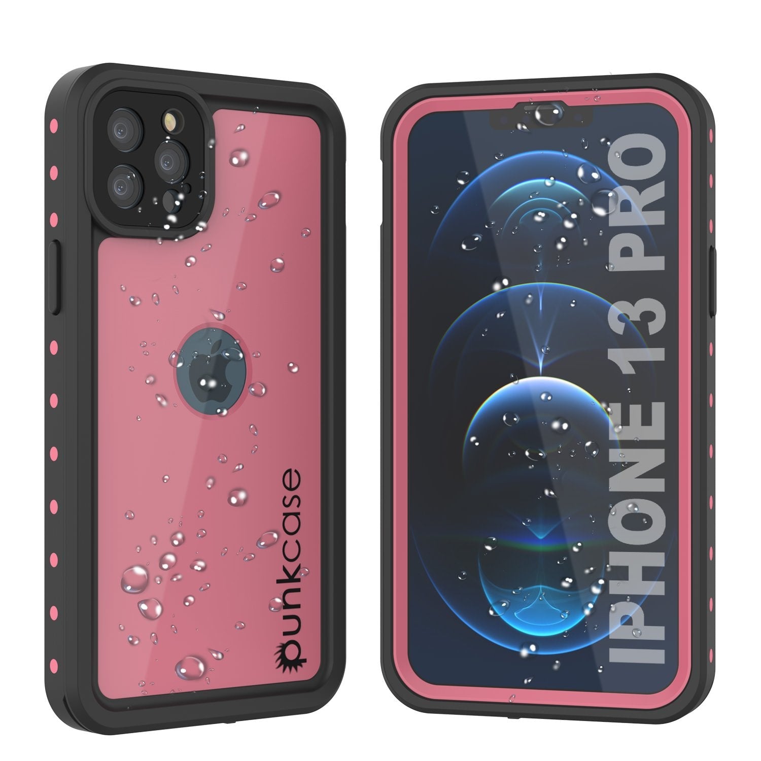 iPhone 13 Pro Waterproof IP68 Case, Punkcase [Red] [StudStar Series] [Slim Fit]