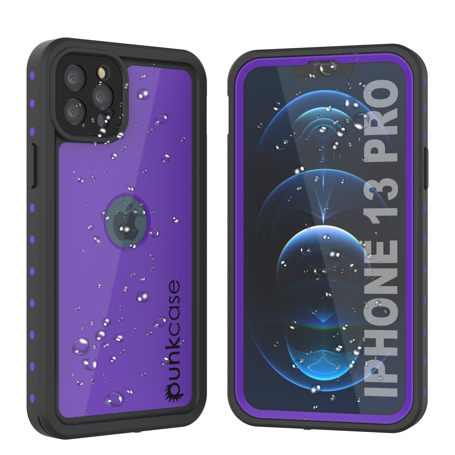 iPhone 13 Pro Waterproof IP68 Case, Punkcase [Black] [StudStar Series] [Slim Fit]