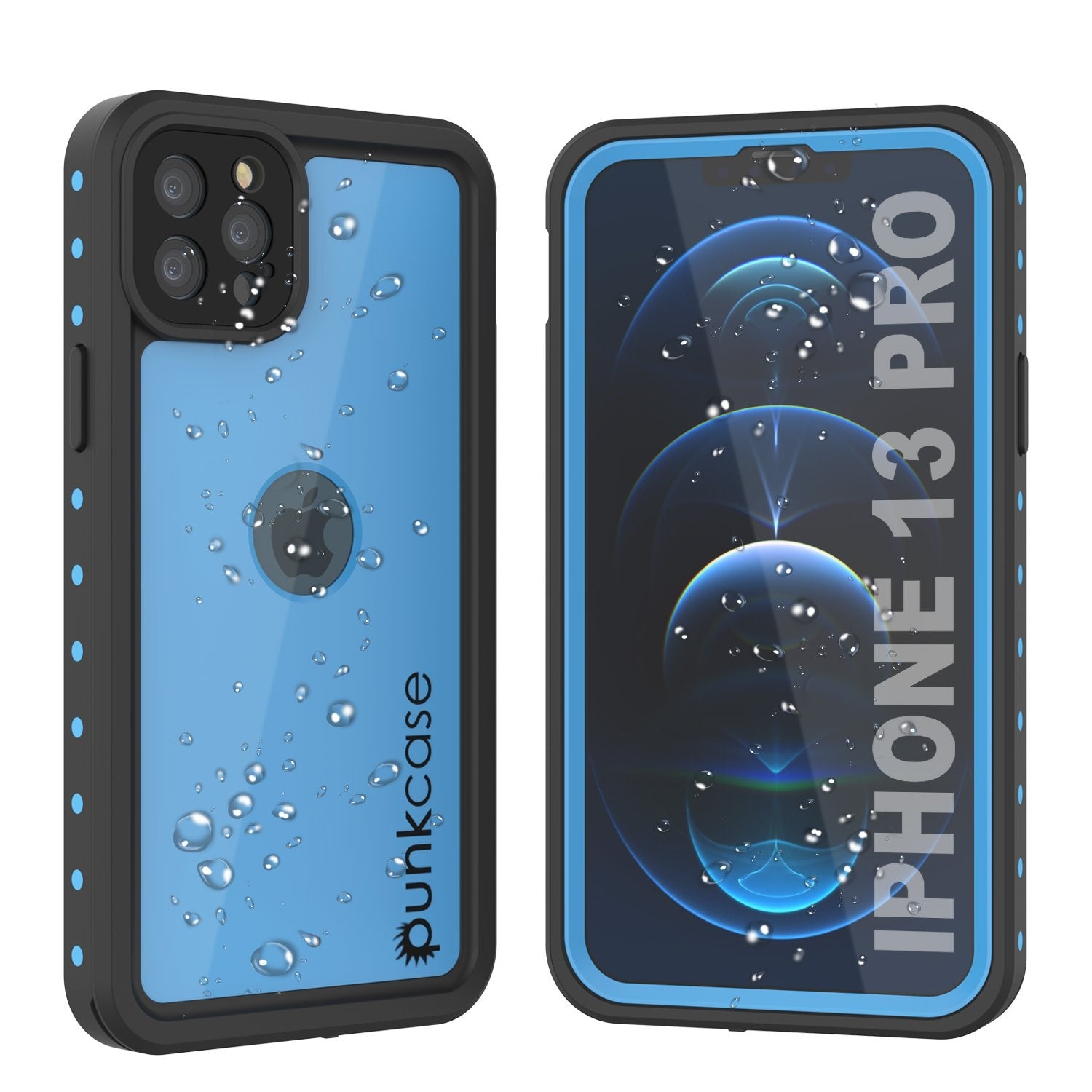 iPhone 13 Pro Waterproof IP68 Case, Punkcase [Teal] [StudStar Series] [Slim Fit]