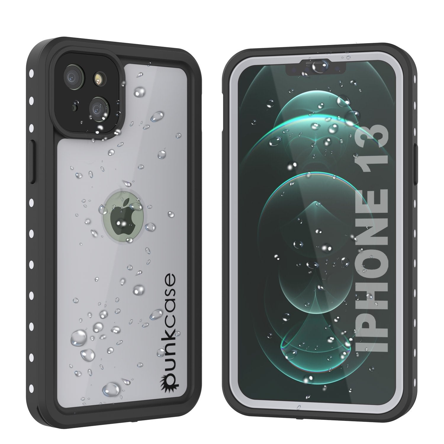 iPhone 13 Waterproof IP68 Case, Punkcase [Black] [StudStar Series] [Slim Fit]