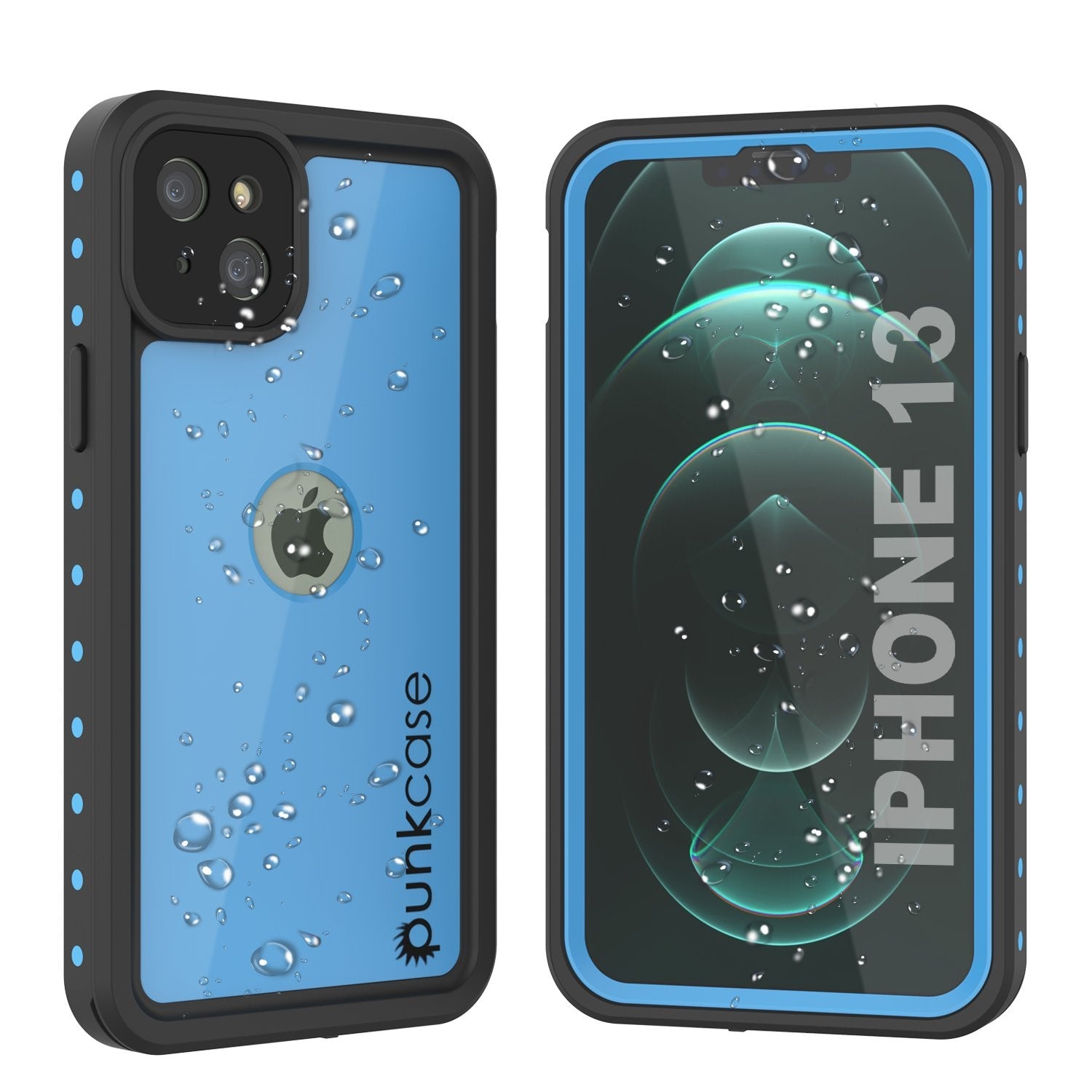iPhone 13 Waterproof IP68 Case, Punkcase [Black] [StudStar Series] [Slim Fit]