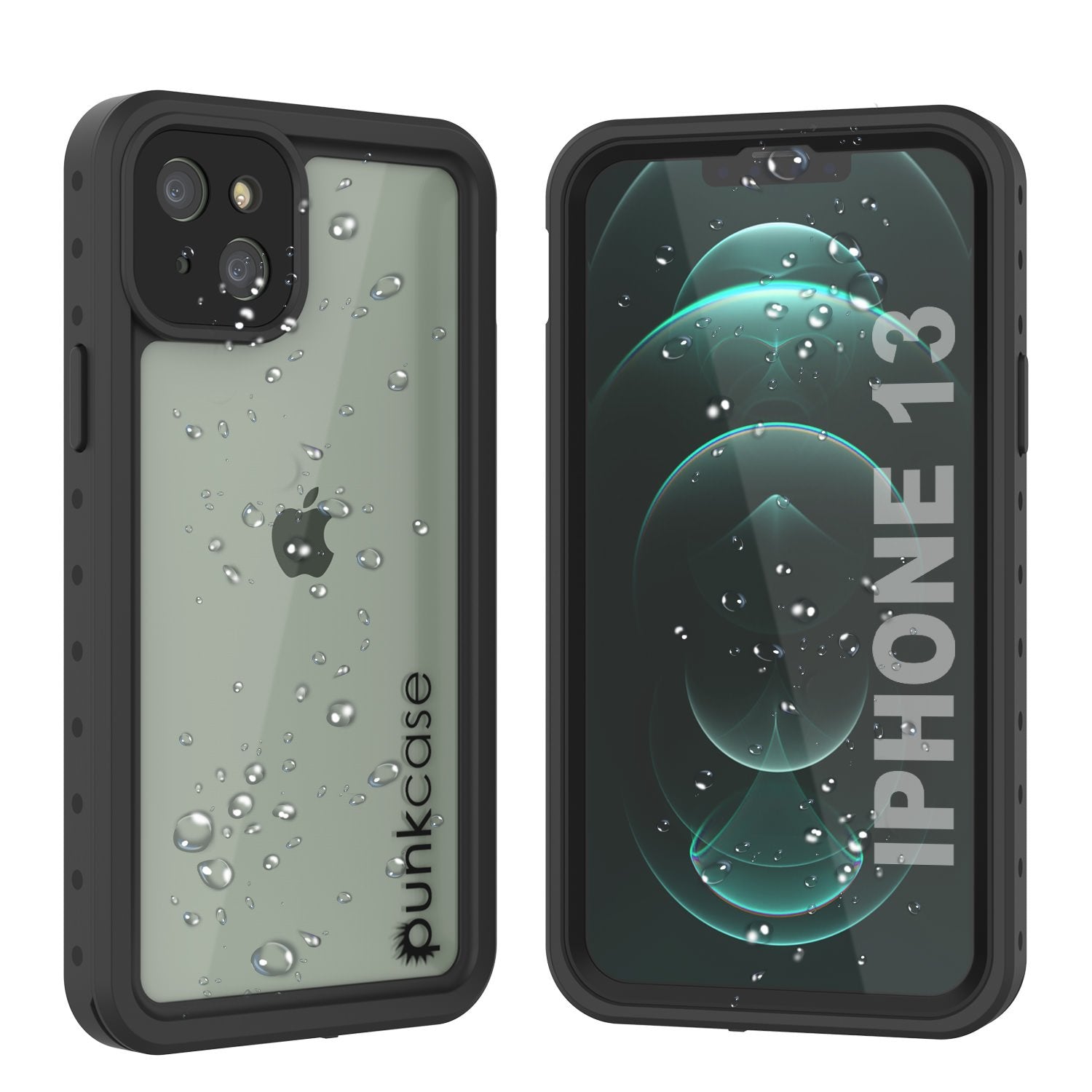 iPhone 13 Waterproof IP68 Case, Punkcase [Black] [StudStar Series] [Slim Fit]