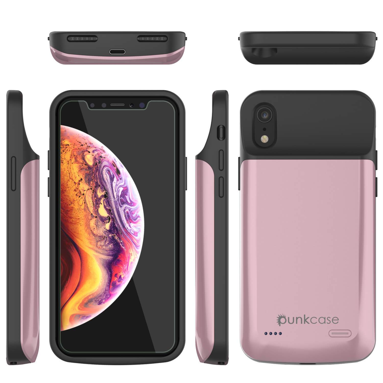 iPhone 11 Pro Max Battery Case, PunkJuice 5000mAH Fast Charging Power Bank W/ Screen Protector | [Rose-Gold]