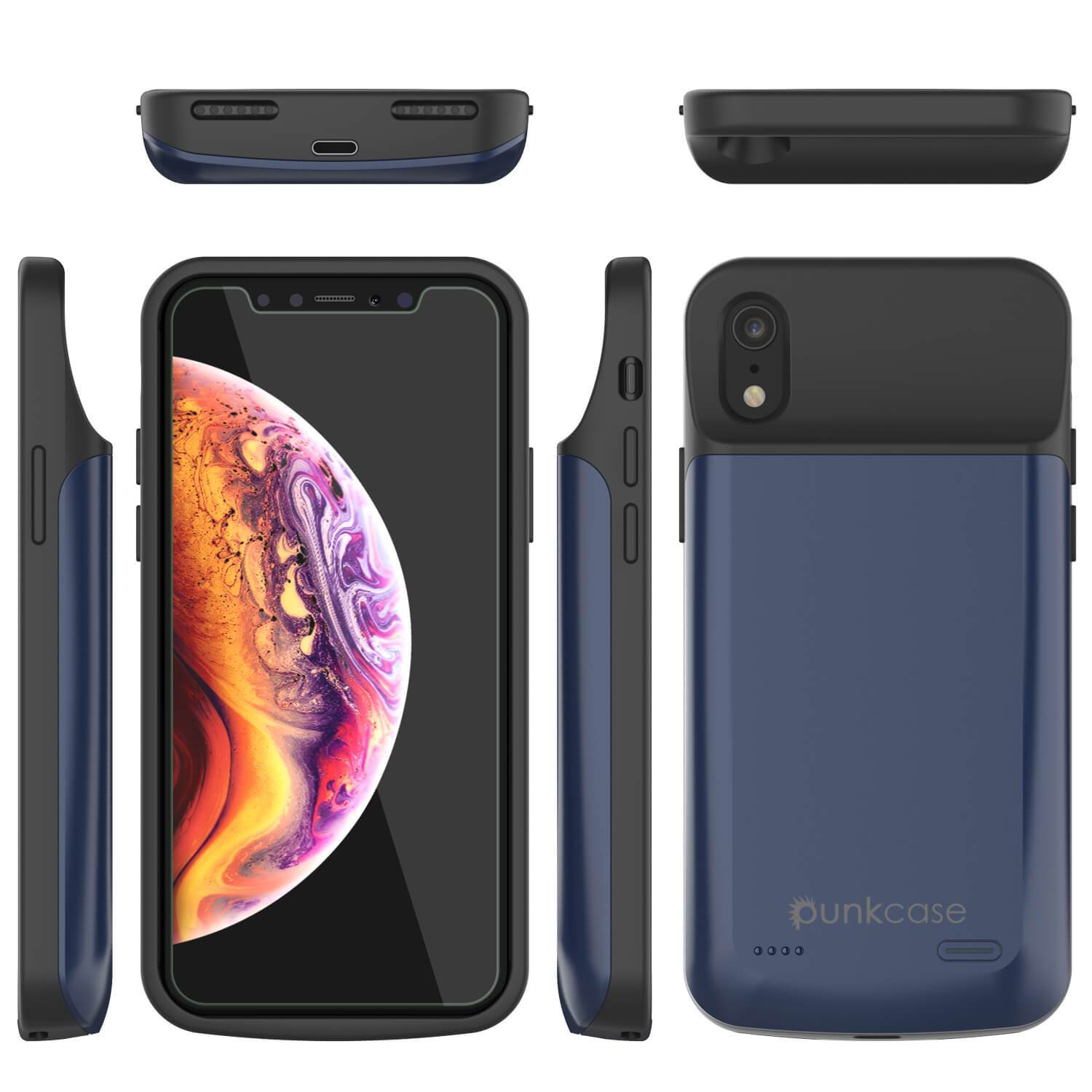 iPhone 11 Pro Battery Case, PunkJuice 5000mAH Fast Charging Power Bank W/ Screen Protector | [Blue]