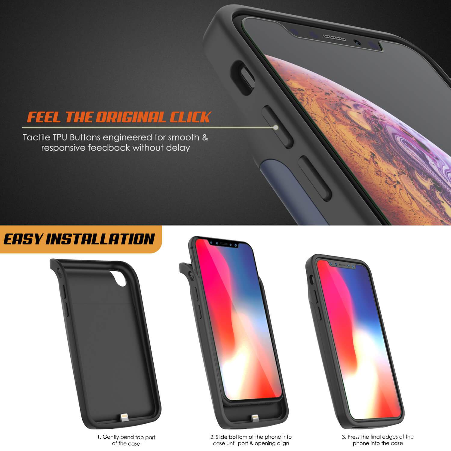 iPhone 11 Pro Battery Case, PunkJuice 5000mAH Fast Charging Power Bank W/ Screen Protector | [Blue]