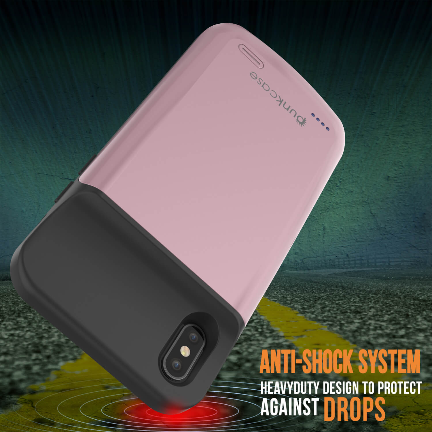 iphone XS Battery Case, PunkJuice 5000mAH Fast Charging Power Bank W/ Screen Protector | [Rose-Gold]