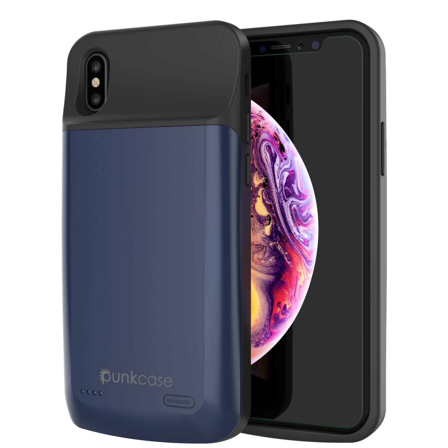 iphone XS Max Battery Case, PunkJuice 5000mAH Fast Charging Power Bank W/ Screen Protector | [Black]