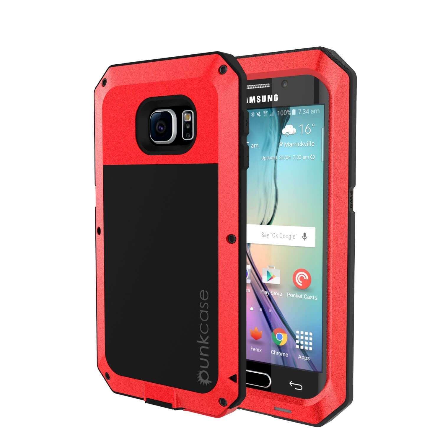 Galaxy S6 EDGE+ Plus  Case, PUNKcase Metallic Neon Shockproof  Slim Metal Armor Case