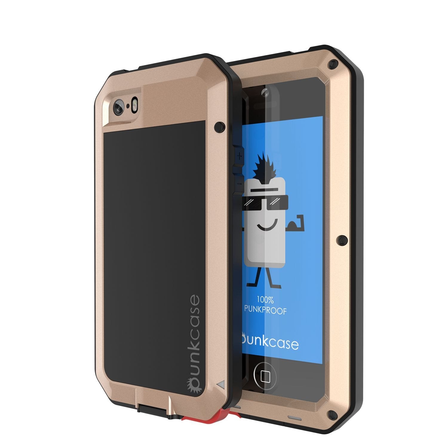 iPhone SE/5/5s Case, Punkcase® METALLIC Series WHITE w/ TEMPERED GLASS | Aluminum Frame