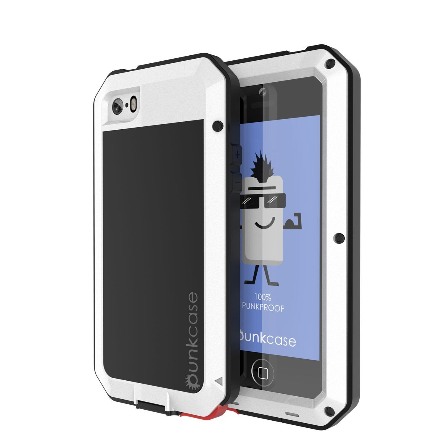 iPhone SE/5/5s Case, Punkcase® METALLIC Series BLACK w/ TEMPERED GLASS | Aluminum Frame