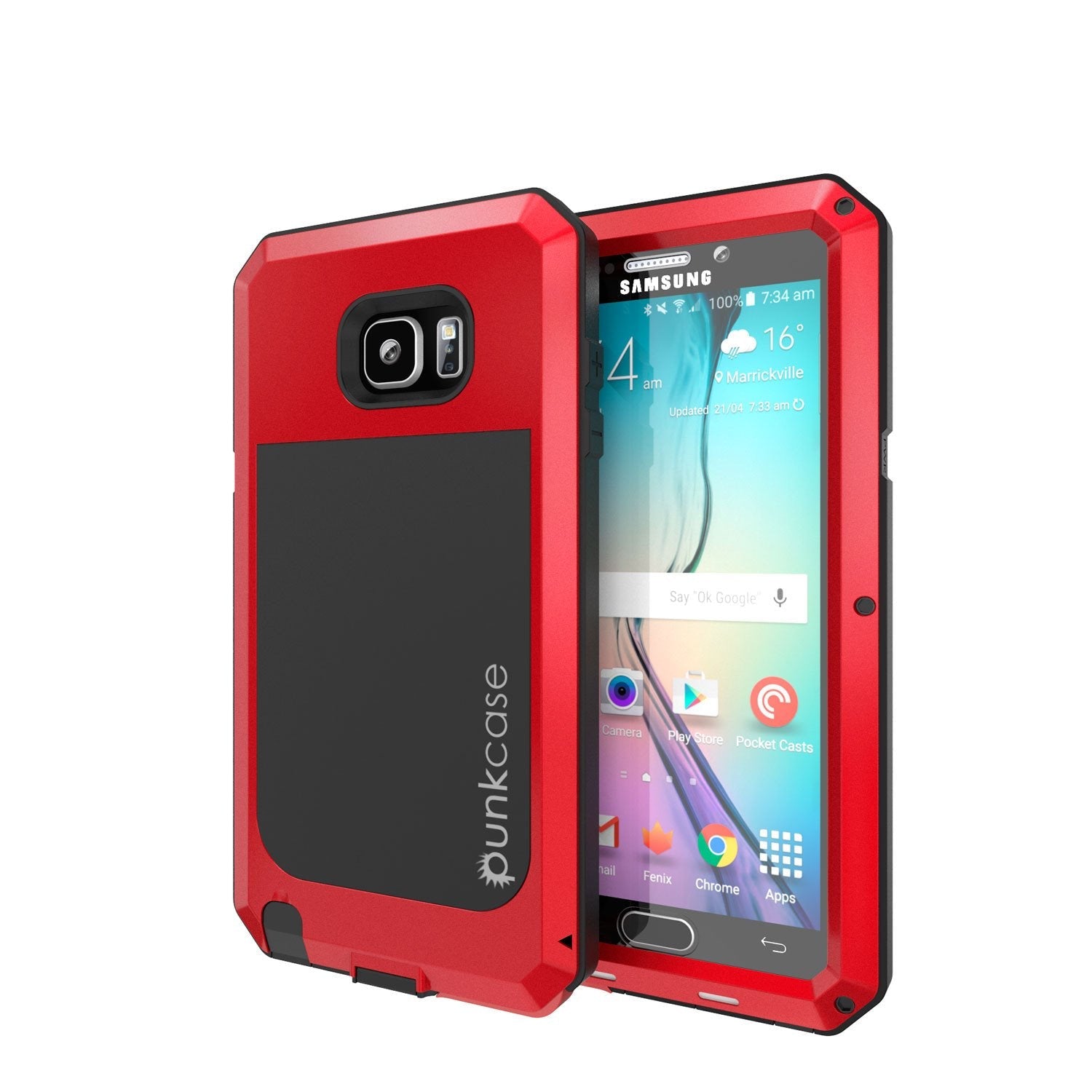 Note 5 Case, Punkcase® METALLIC Series SILVER w/ TEMPERED GLASS | Aluminum Frame