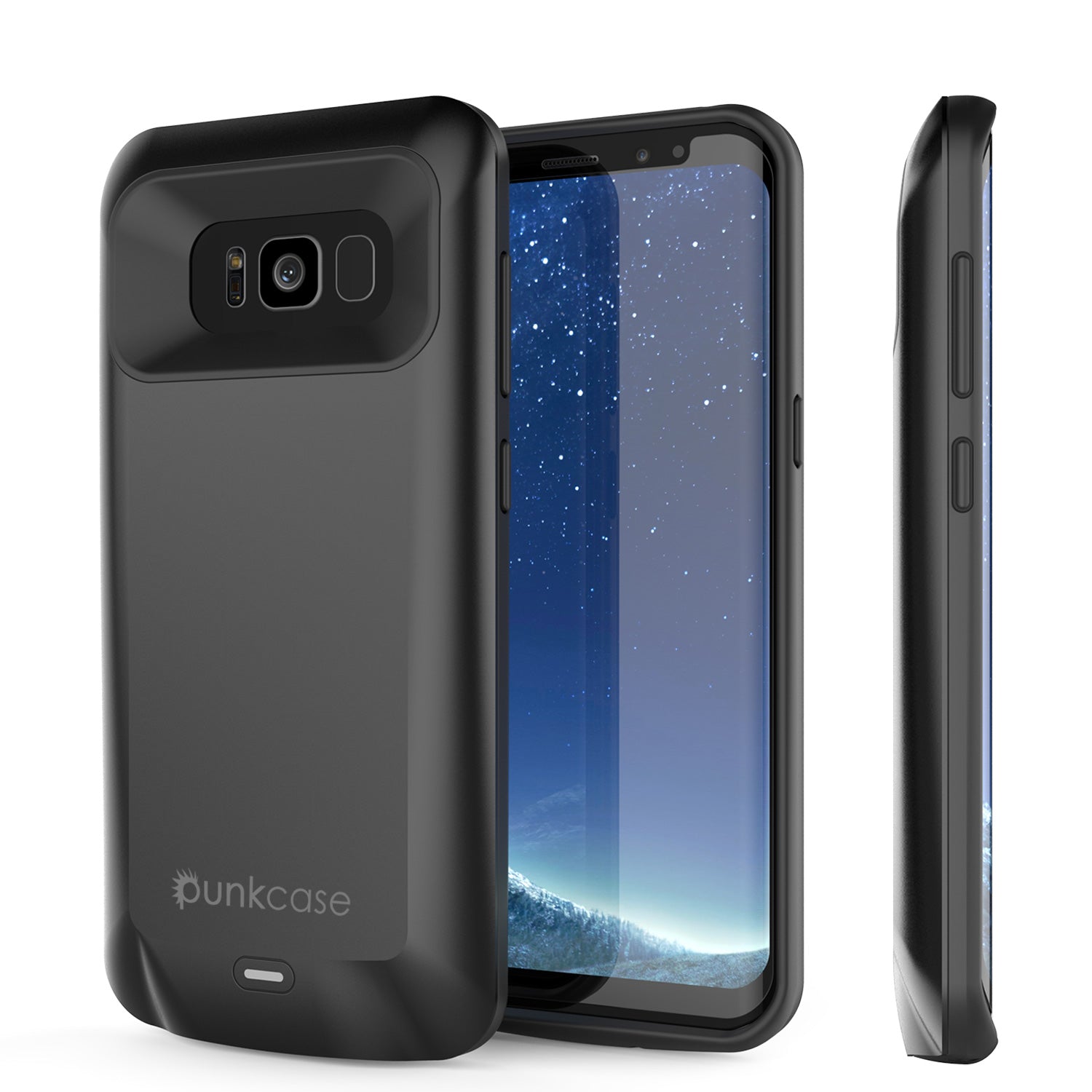 Galaxy S8 PLUS Battery Case, Punkcase 5500mAH Charger Case W/ Screen Protector | Integrated Kickstand & USB Port | IntelSwitch [Red]