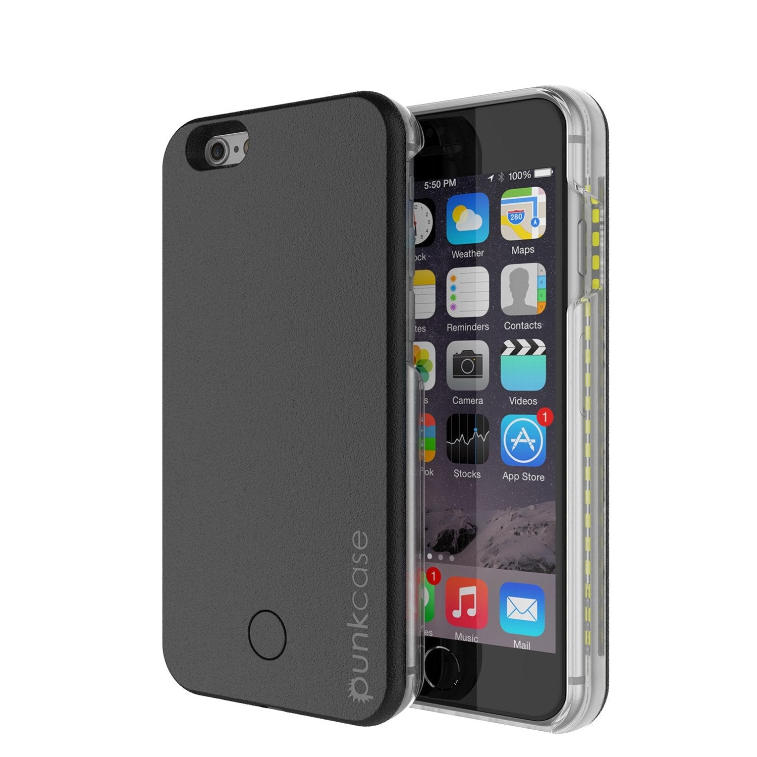 iPhone 6+/6S+ Plus Punkcase LED Light Case Light Illuminated Case, ROSE GOLD  W/  Battery Power Bank