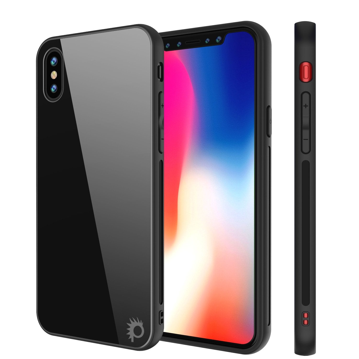 iPhone X Case, Punkcase GlassShield Ultra Thin Protective 9H Full Body Tempered Glass Cover W/ Drop Protection & Non Slip Grip for Apple iPhone 10 [Blue]