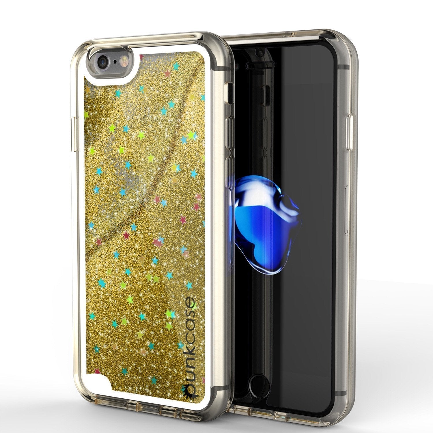 iPhone SE (4.7") Case, PunkCase LIQUID Silver Series, Protective Dual Layer Floating Glitter Cover