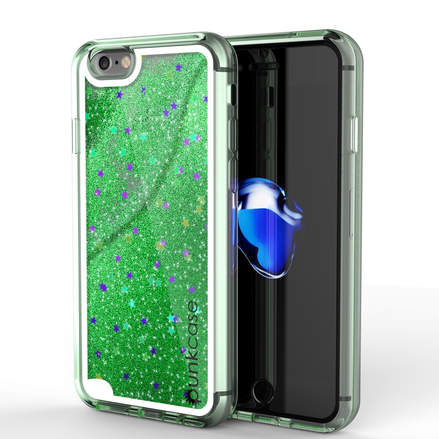 iPhone 7 Case, PunkCase LIQUID Gold Series, Protective Dual Layer Floating Glitter Cover