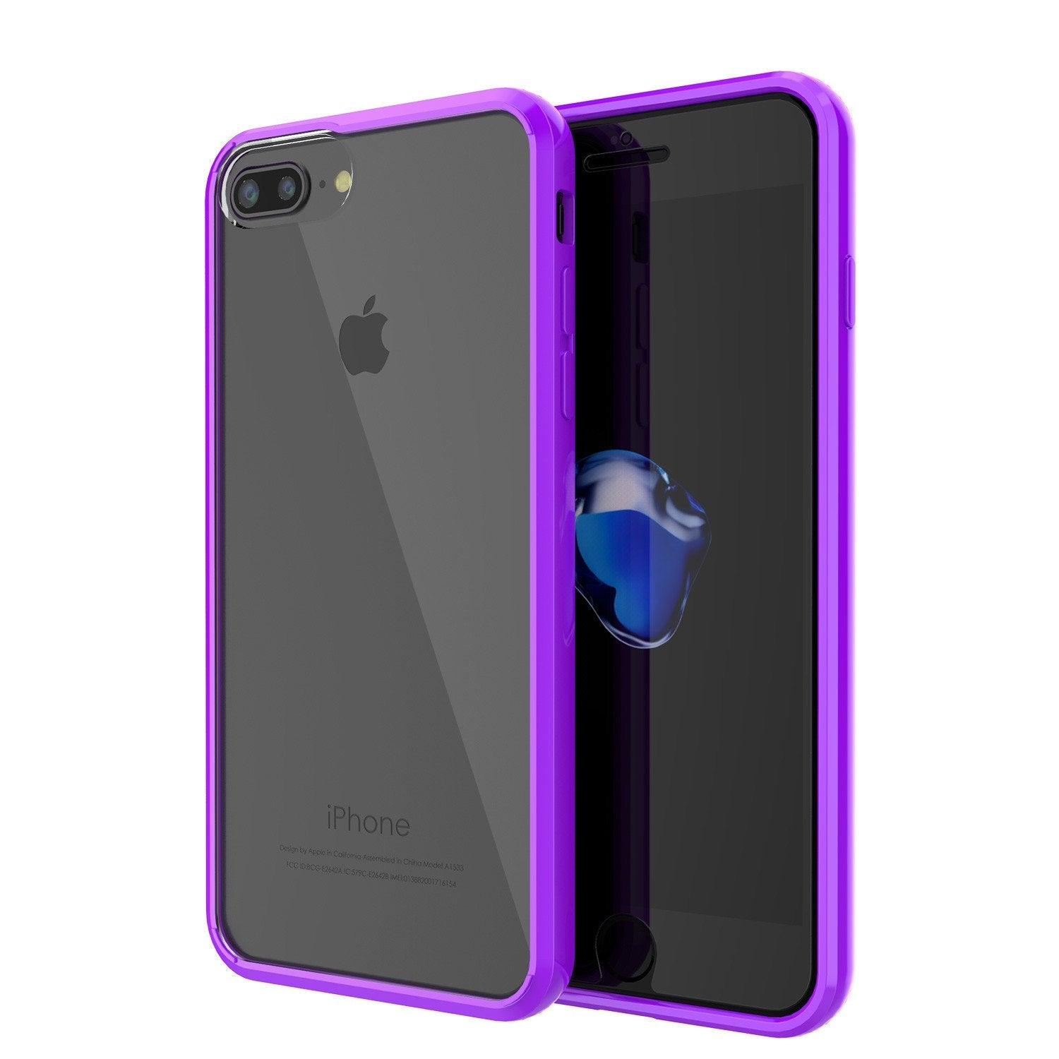 iPhone 7 Case Punkcase® LUCID 2.0 Crystal Black Series w/ PUNK SHIELD Screen Protector | Ultra Fit