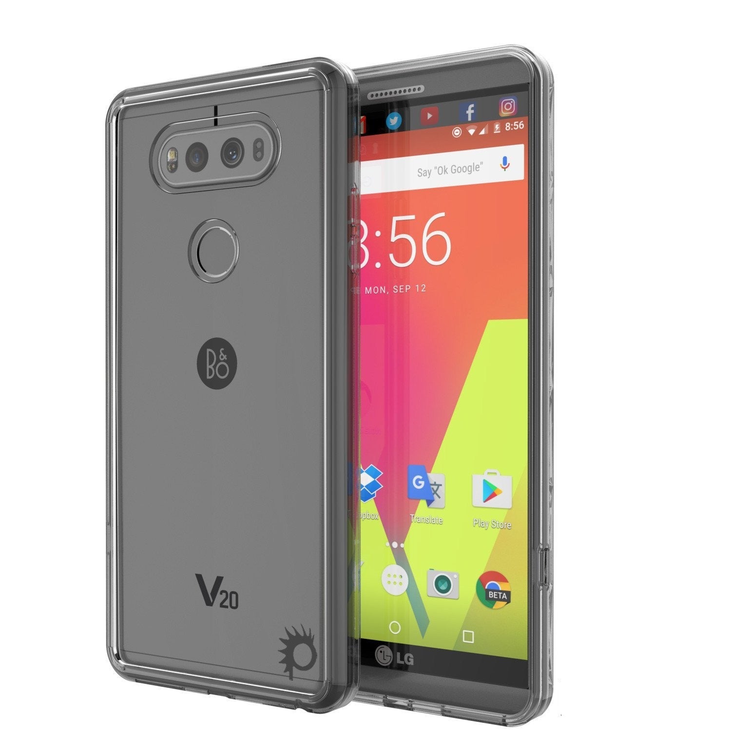 LG v20 Case Punkcase® LUCID 2.0 Clear Series w/ PUNK SHIELD Glass Screen Protector | Ultra Fit