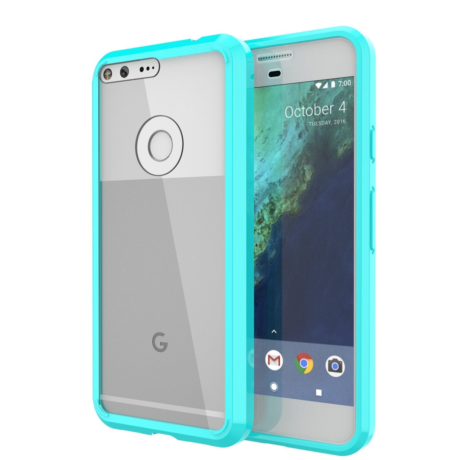 Google Pixel Case Punkcase® LUCID 2.0 Light Blue Series w/ PUNK SHIELD Glass Screen Protector | Ultra Fit