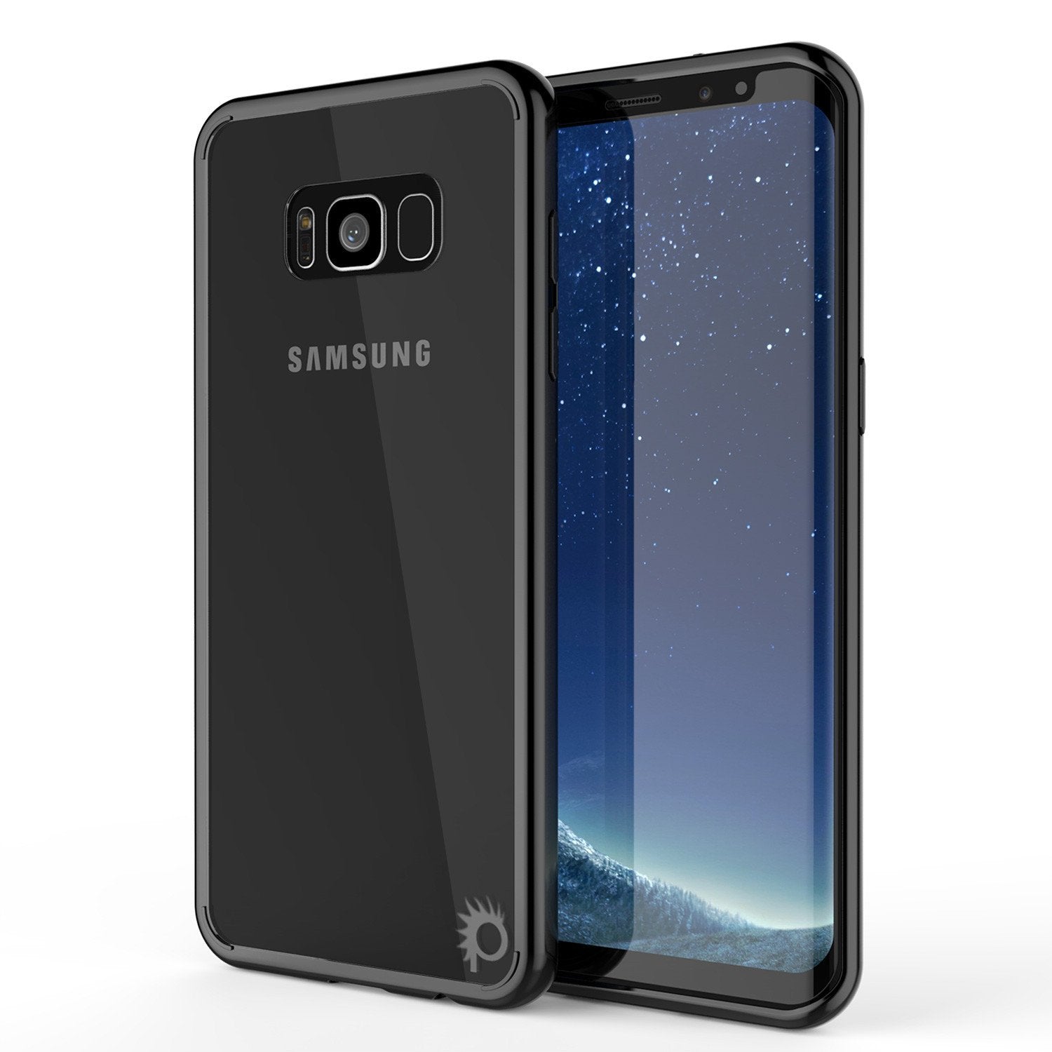 S8 Case Punkcase® LUCID 2.0 Crystal Black Series w/ PUNK SHIELD Screen Protector | Ultra Fit