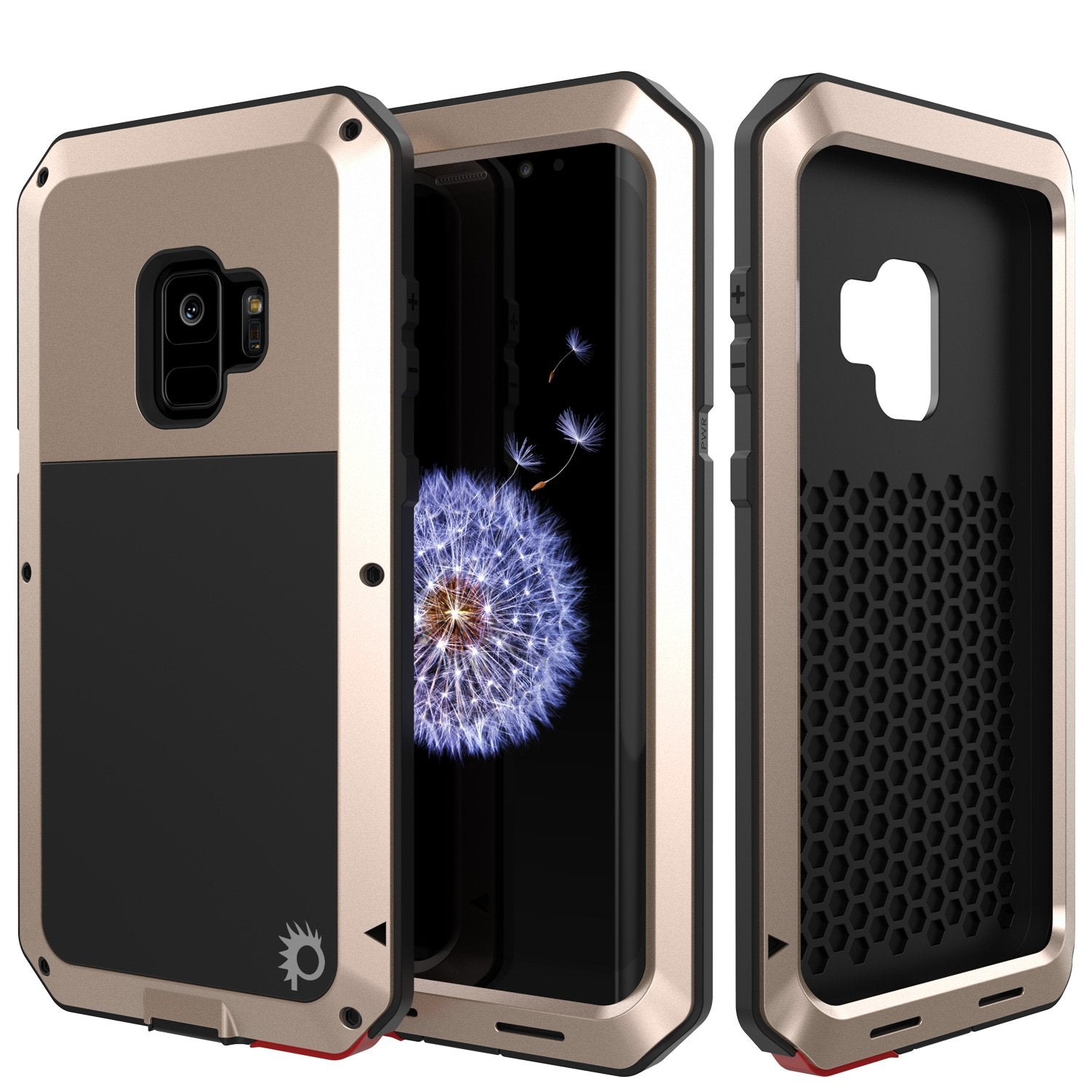 Galaxy S9 Metal Case, Heavy Duty Military Grade Rugged Armor Cover [shock proof] Hybrid Full Body Hard Aluminum & TPU Design [non slip] W/ Prime Drop Protection for Samsung Galaxy S9 [Red]