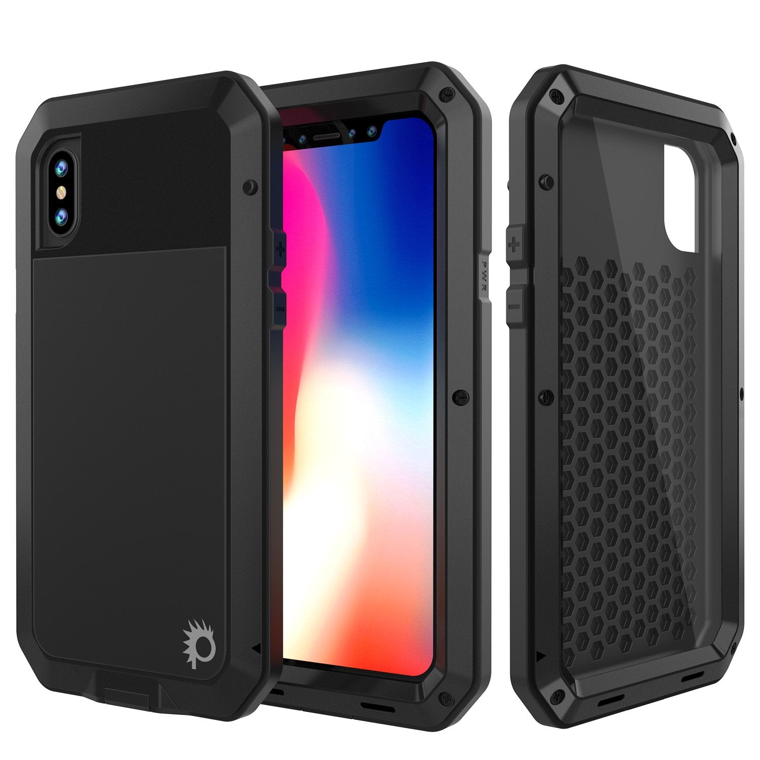 iPhone X Metal Case, Heavy Duty Military Grade Rugged Gold Armor Cover [shock proof] Hybrid Full Body Hard Aluminum & TPU Design