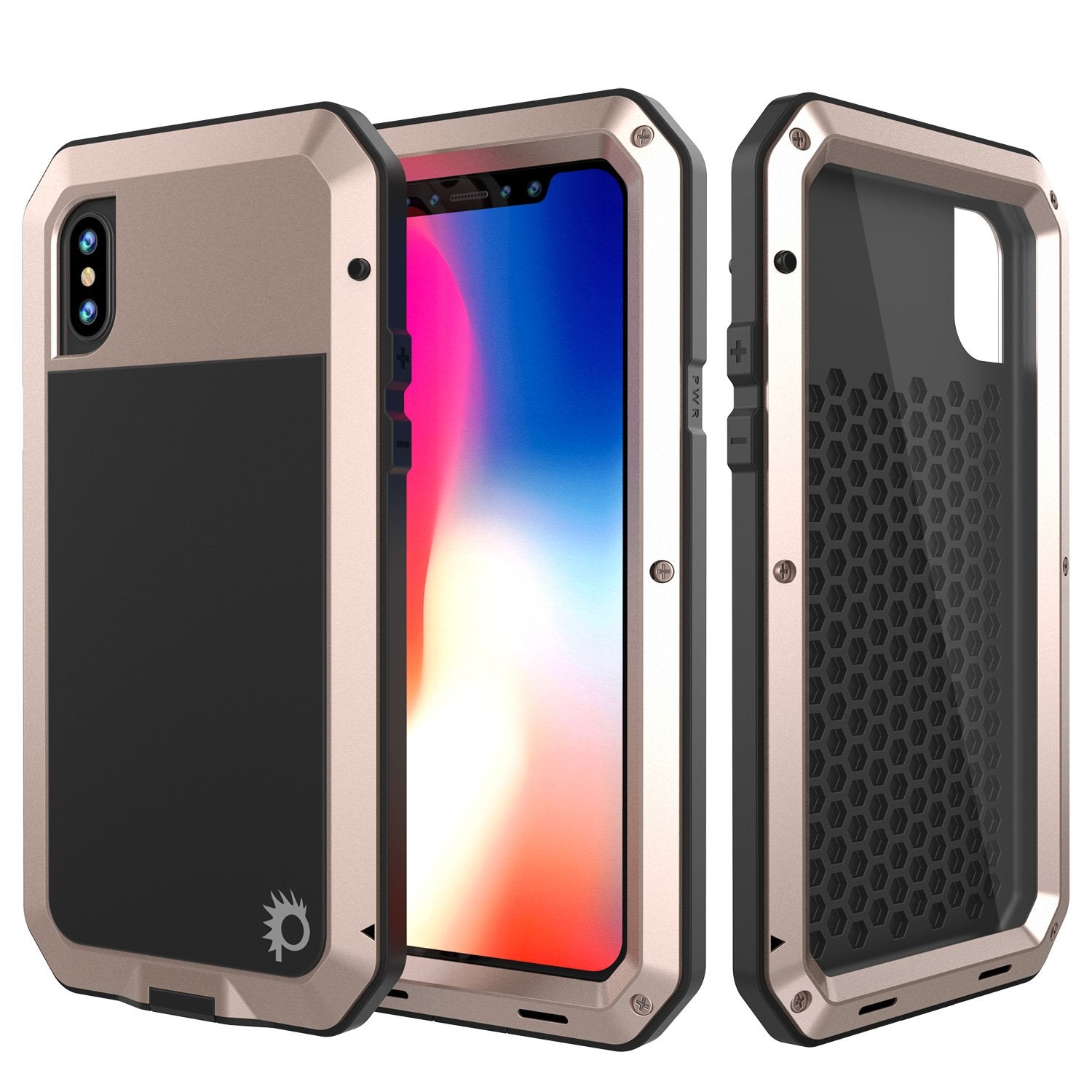 iPhone X Metal Case, Heavy Duty Military Grade Rugged White Armor Cover [shock proof] Hybrid Full Body Hard Aluminum & TPU Design