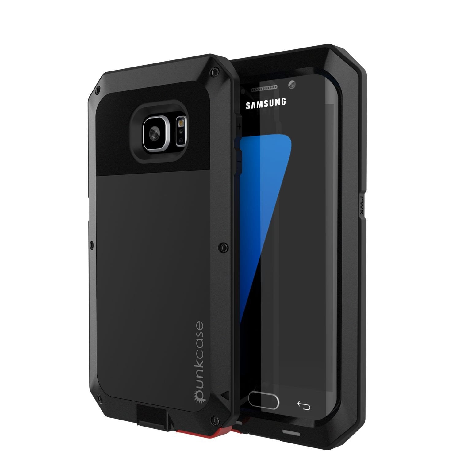 Galaxy S7 EDGE  Case, PUNKcase Metallic Red Shockproof  Slim Metal Armor Case