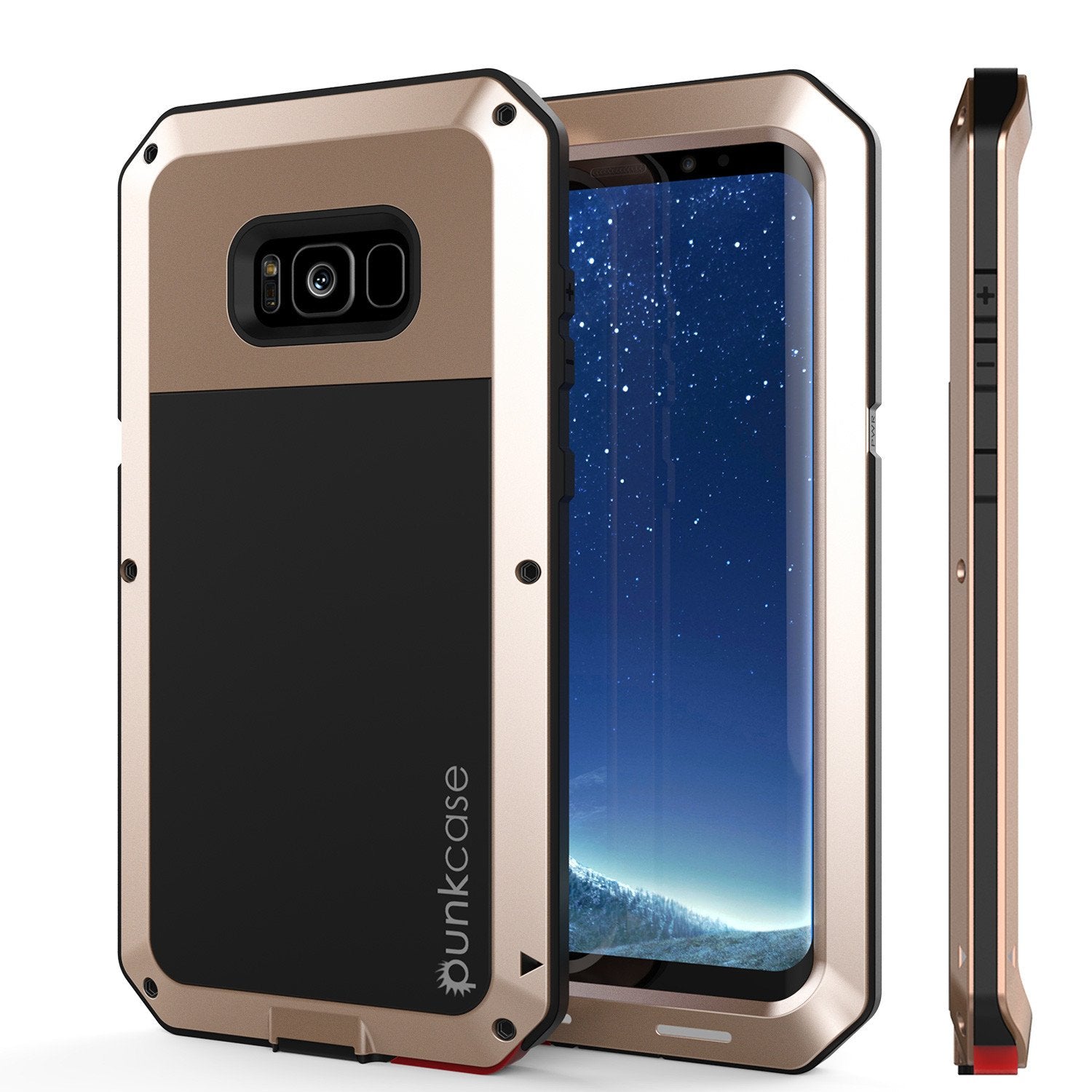 Galaxy S8+ Plus Case, PUNKcase Metallic Black Shockproof  Slim Metal Armor Case