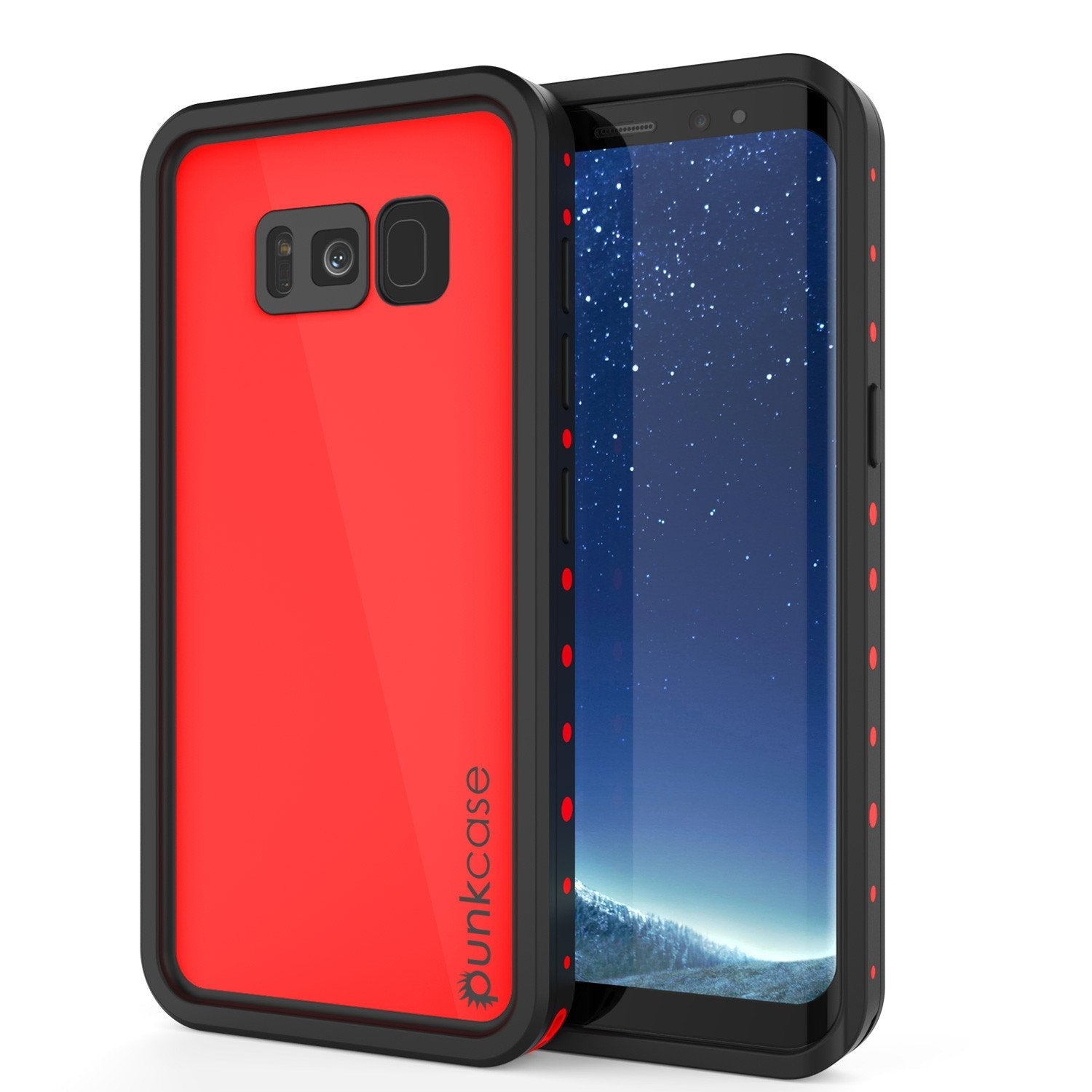 Galaxy S8 Plus Waterproof Case PunkCase StudStar Black Thin 6.6ft Underwater IP68 Shock/Snow Proof