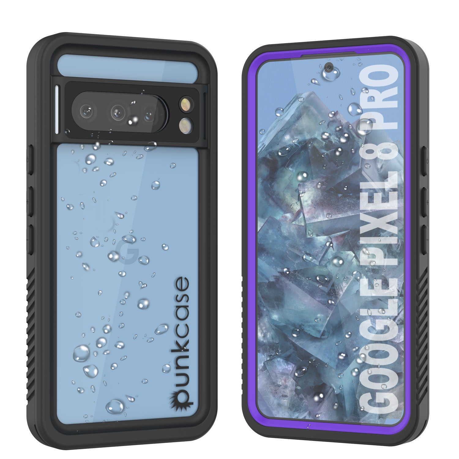 Google Pixel 9 Pro Waterproof Case, Punkcase [Extreme Series] Armor Cover W/ Built In Screen Protector [Purple]