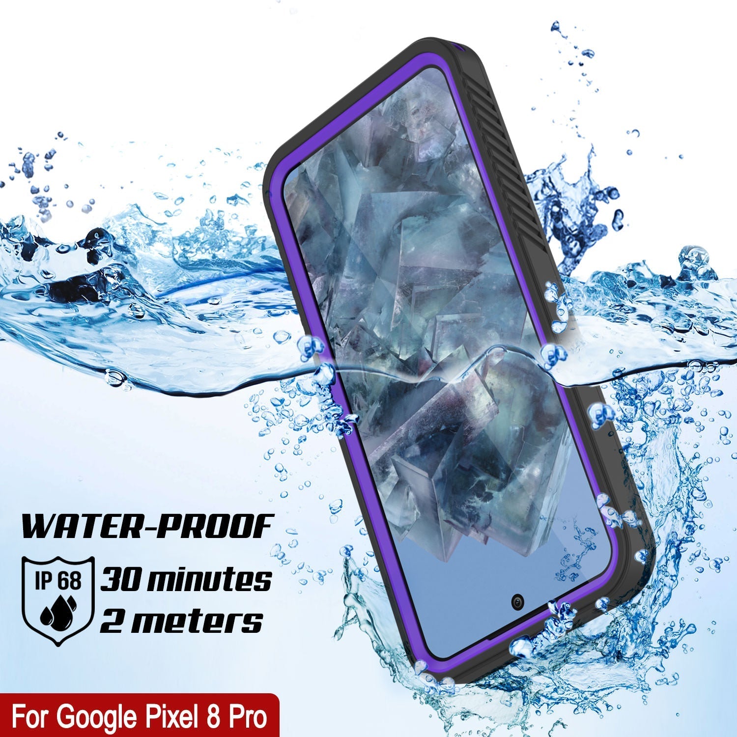 Google Pixel 9 Pro XL Waterproof Case, Punkcase [Extreme Series] Armor Cover W/ Built In Screen Protector [Purple]