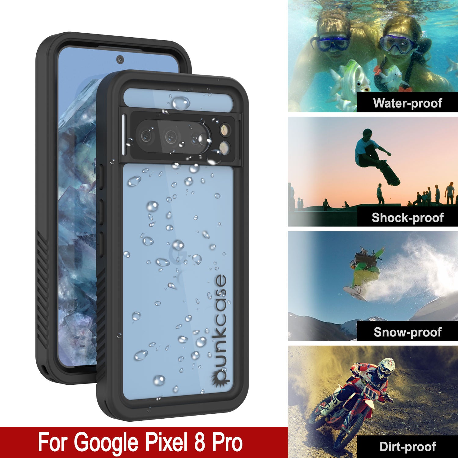 Google Pixel 9 Pro XL Waterproof Case, Punkcase [Extreme Series] Armor Cover W/ Built In Screen Protector [Black]