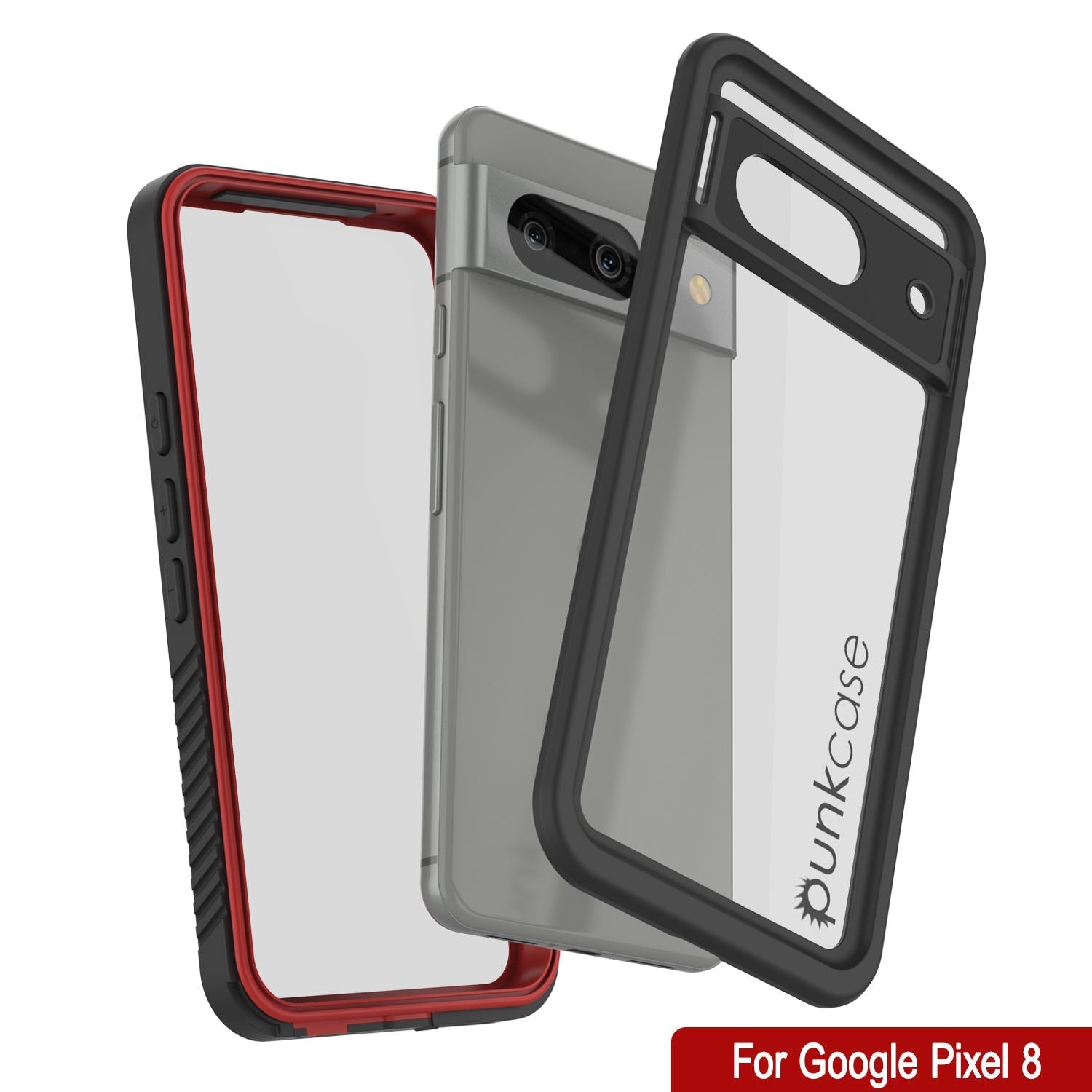 Google Pixel 9  Waterproof Case, Punkcase [Extreme Series] Armor Cover W/ Built In Screen Protector [Red]