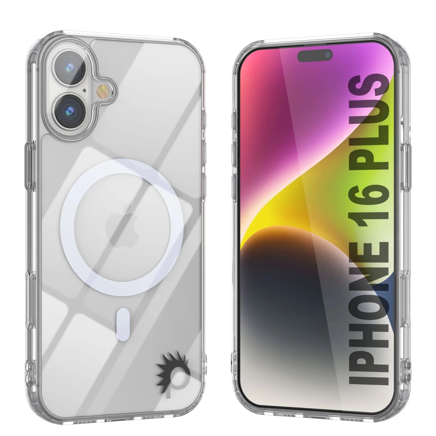 Punkcase iPhone 16 Plus Magnetic Wireless Charging Case [ClearMag Series][Purple]