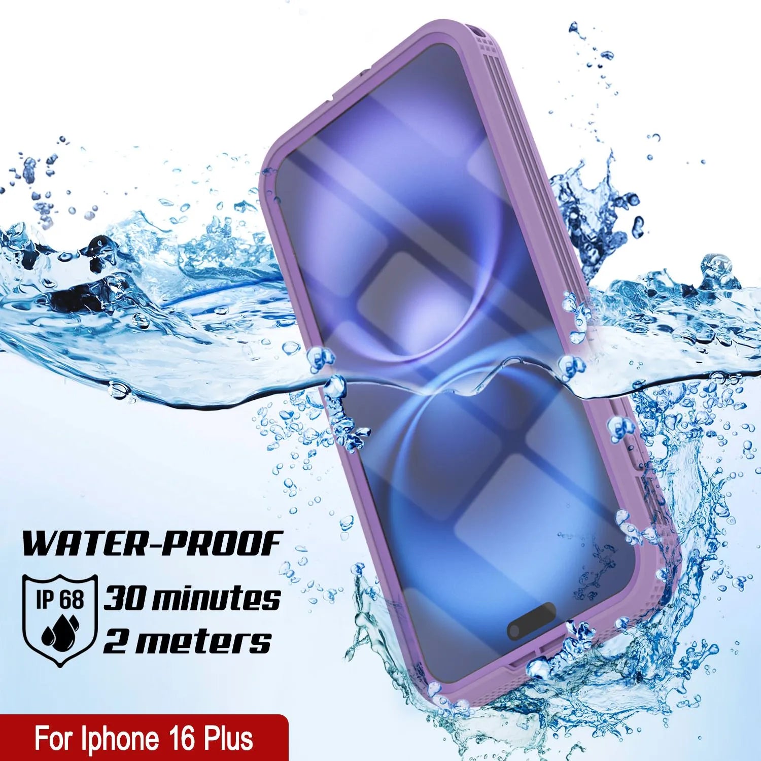 iPhone 16 Plus Waterproof Case [Alpine 2.0 Series] [Slim Fit] [IP68 Certified] [Shockproof] [Lilac]