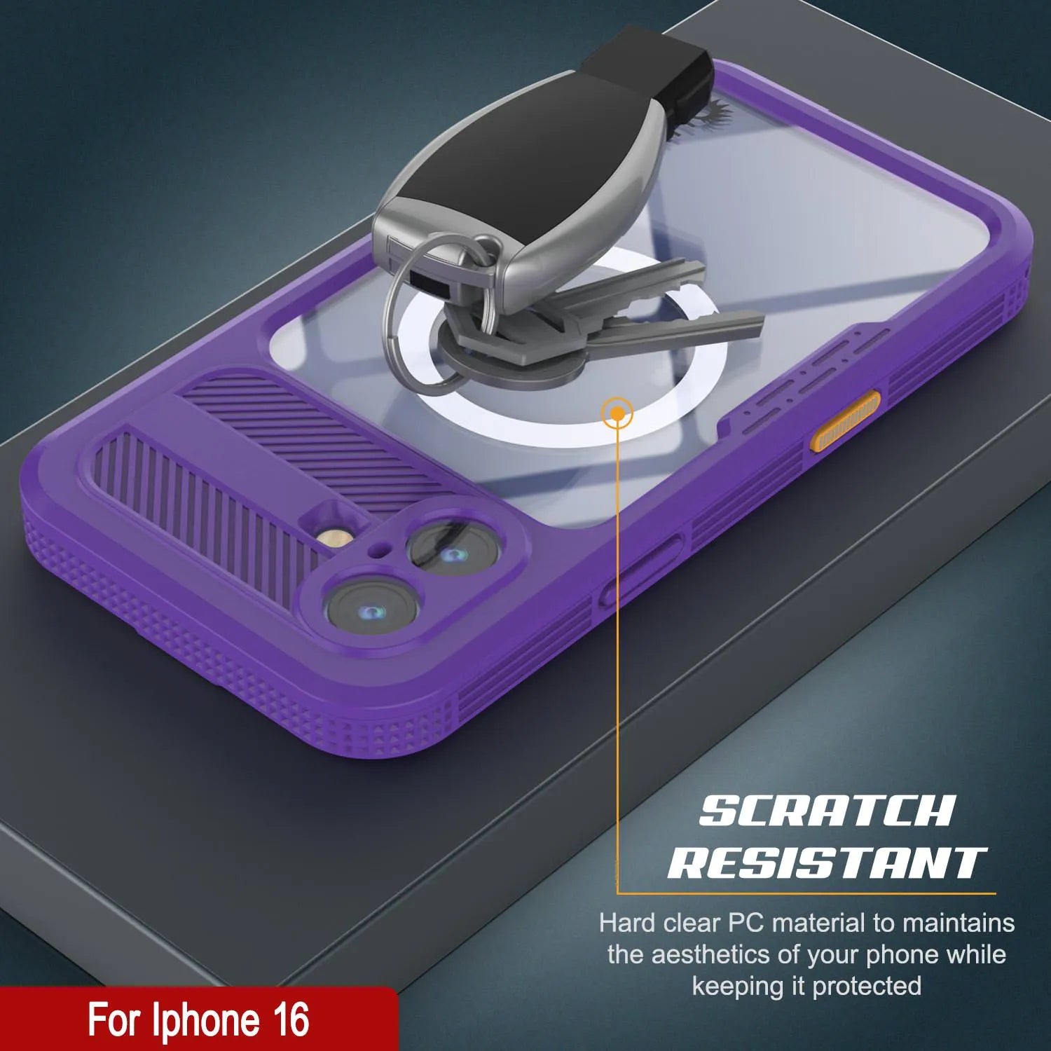 iPhone 16 Waterproof Case [Alpine 2.0 Series] [Slim Fit] [IP68 Certified] [Shockproof] [Purple]