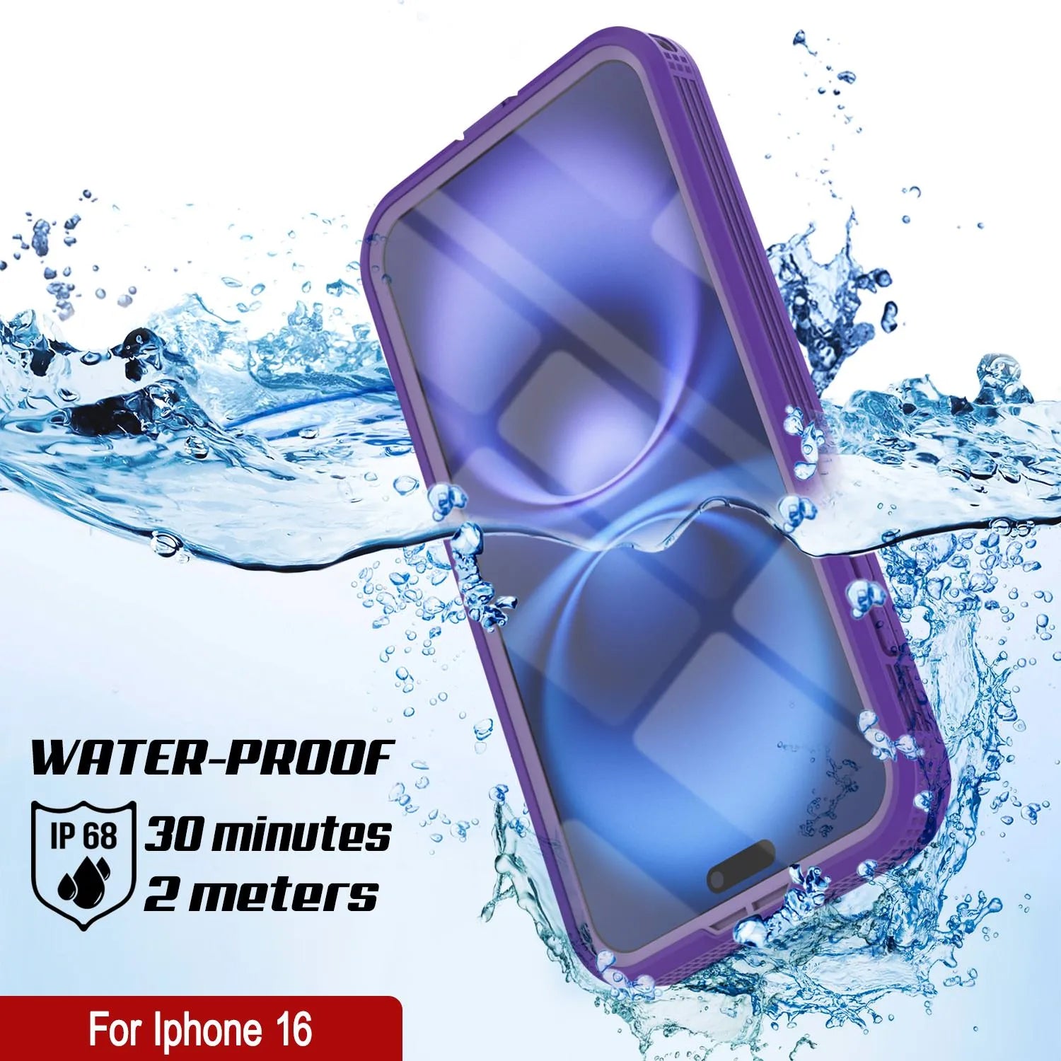 iPhone 16 Waterproof Case [Alpine 2.0 Series] [Slim Fit] [IP68 Certified] [Shockproof] [Purple]