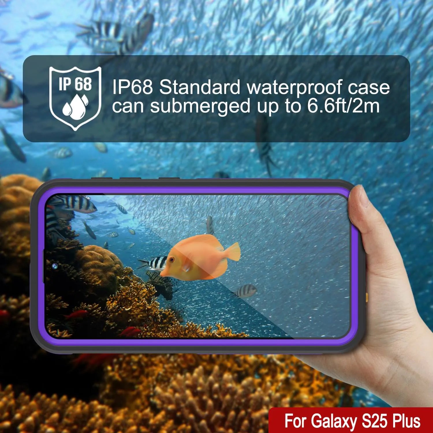 Galaxy S25 Plus Waterproof Case [Kickstud 2.0 Series] Protective IP68 Cover W/Screen Protector & Kickstand [Purple]