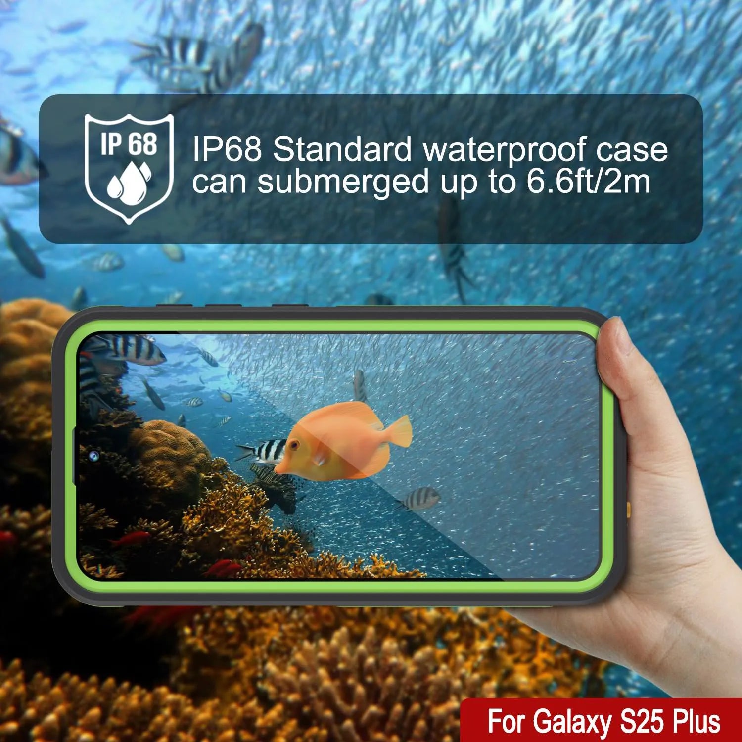 Galaxy S25 Plus Waterproof Case [Kickstud 2.0 Series] Protective IP68 Cover W/Screen Protector & Kickstand [Green]