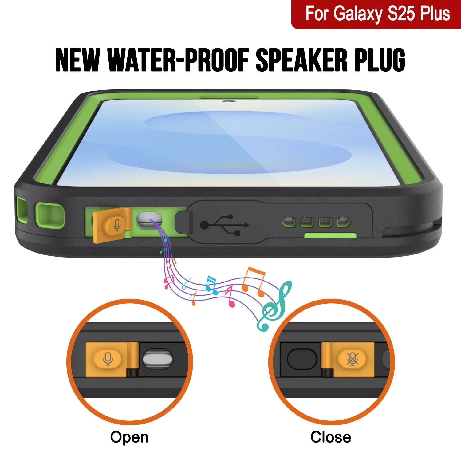 Galaxy S25 Plus Waterproof Case [Kickstud 2.0 Series] Protective IP68 Cover W/Screen Protector & Kickstand [Green]