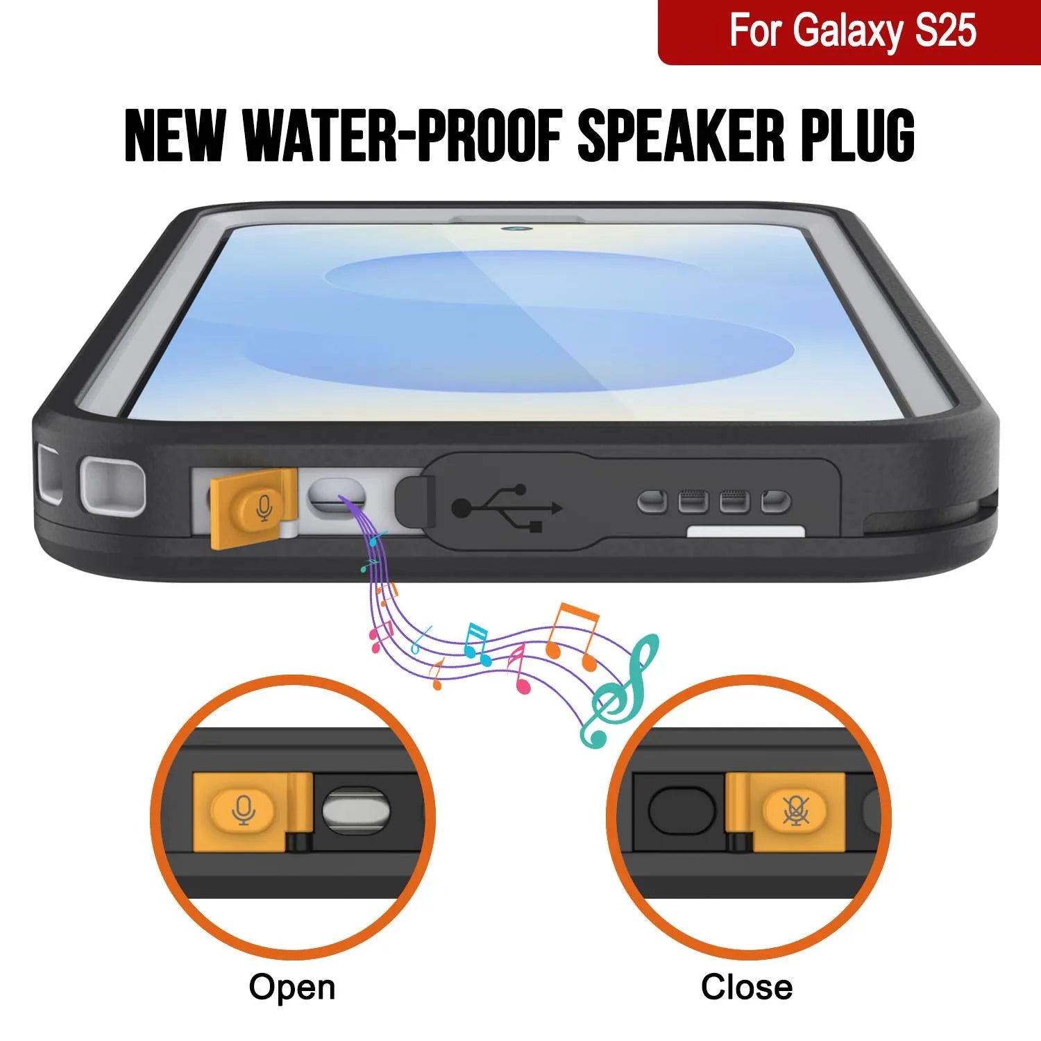 Galaxy S25 Waterproof Case [Kickstud 2.0 Series] Protective IP68 Cover W/Screen Protector & Kickstand [White]