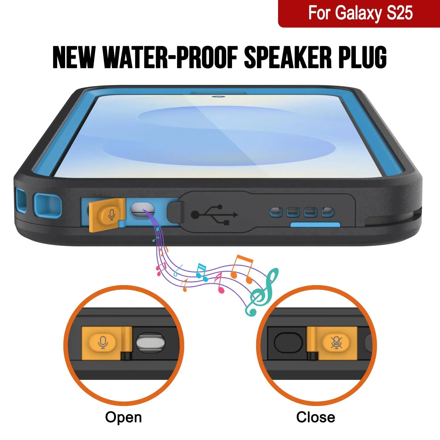 Galaxy S25 Waterproof Case [Kickstud 2.0 Series] Protective IP68 Cover W/Screen Protector & Kickstand [Blue]