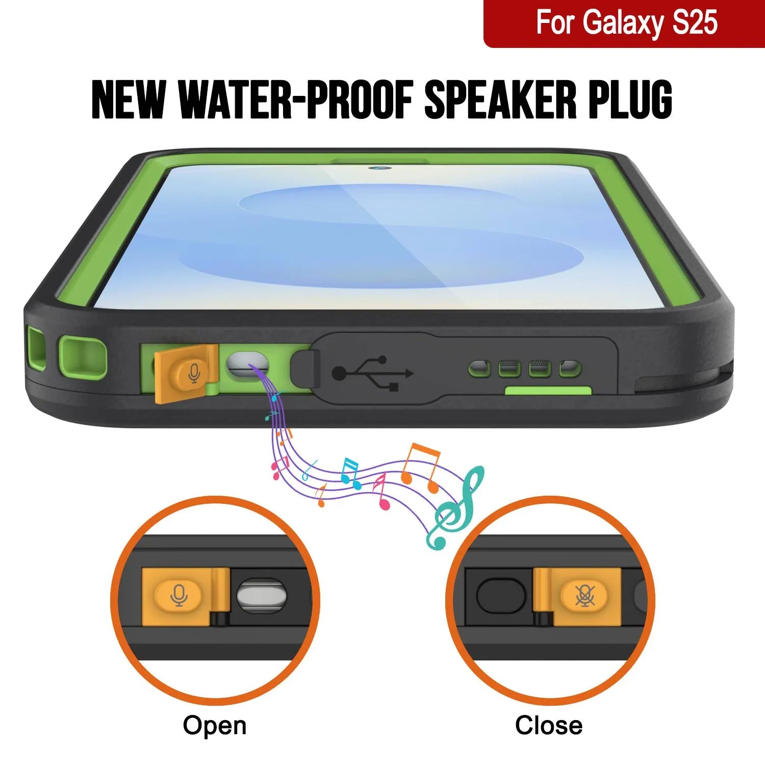 Galaxy S25 Waterproof Case [Kickstud 2.0 Series] Protective IP68 Cover W/Screen Protector & Kickstand [Green]