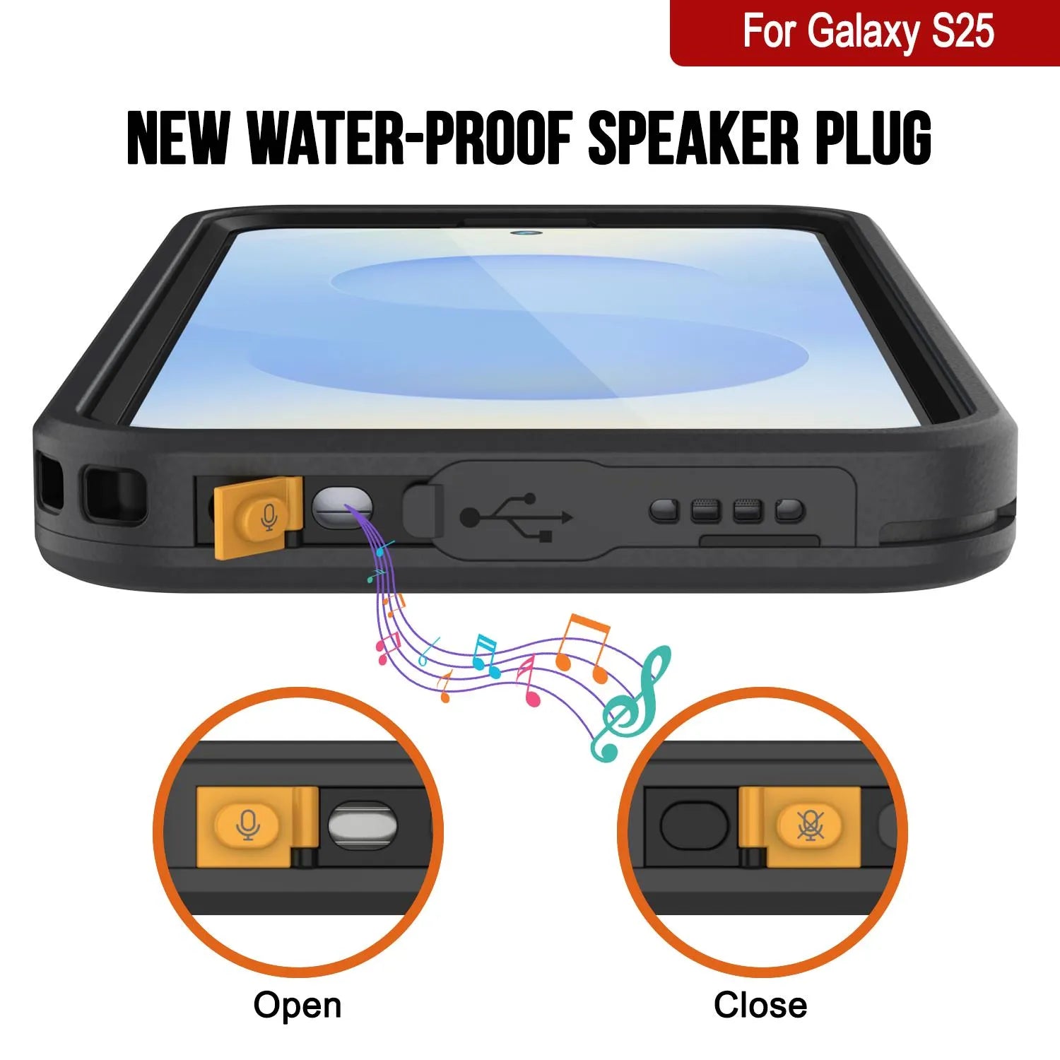 Galaxy S25 Waterproof Case [Kickstud 2.0 Series] Protective IP68 Cover W/Screen Protector & Kickstand [Black]