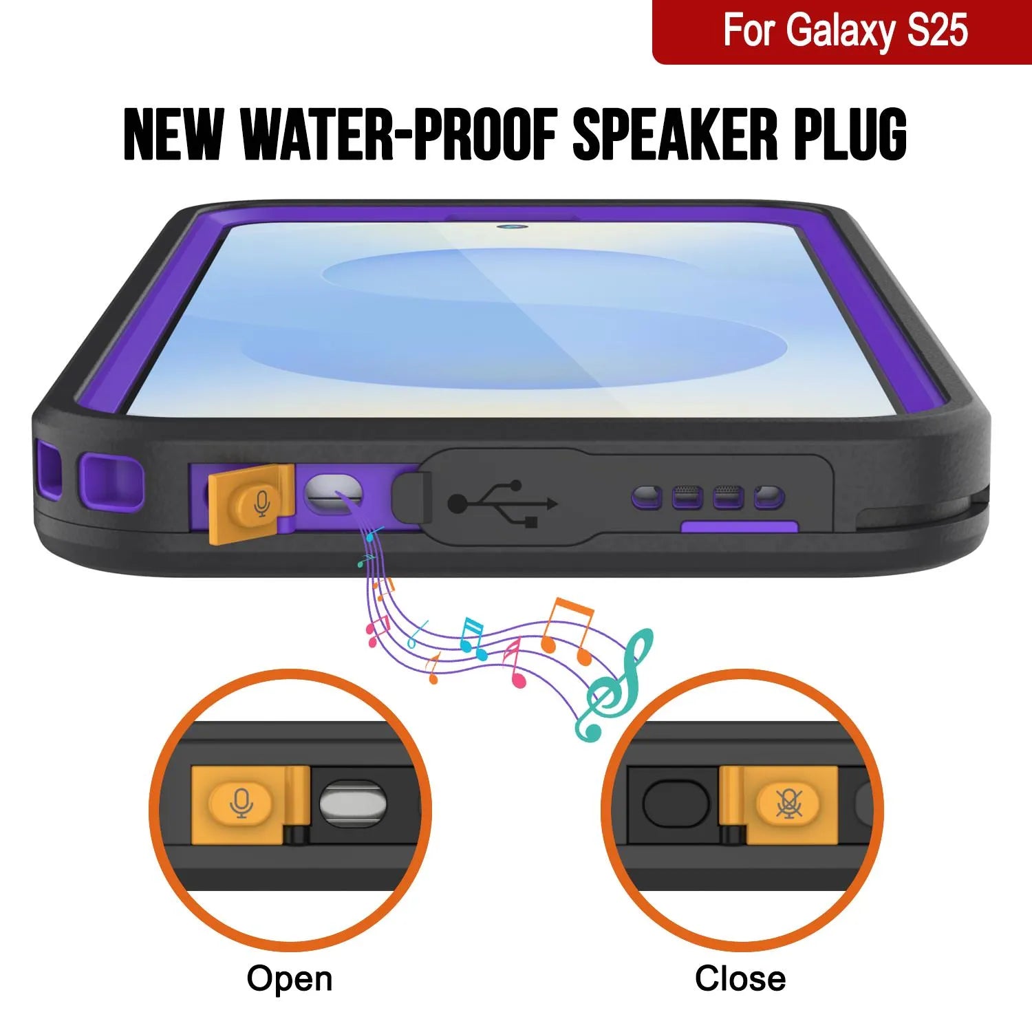 Galaxy S25 Waterproof Case [Kickstud 2.0 Series] Protective IP68 Cover W/Screen Protector & Kickstand [Purple]