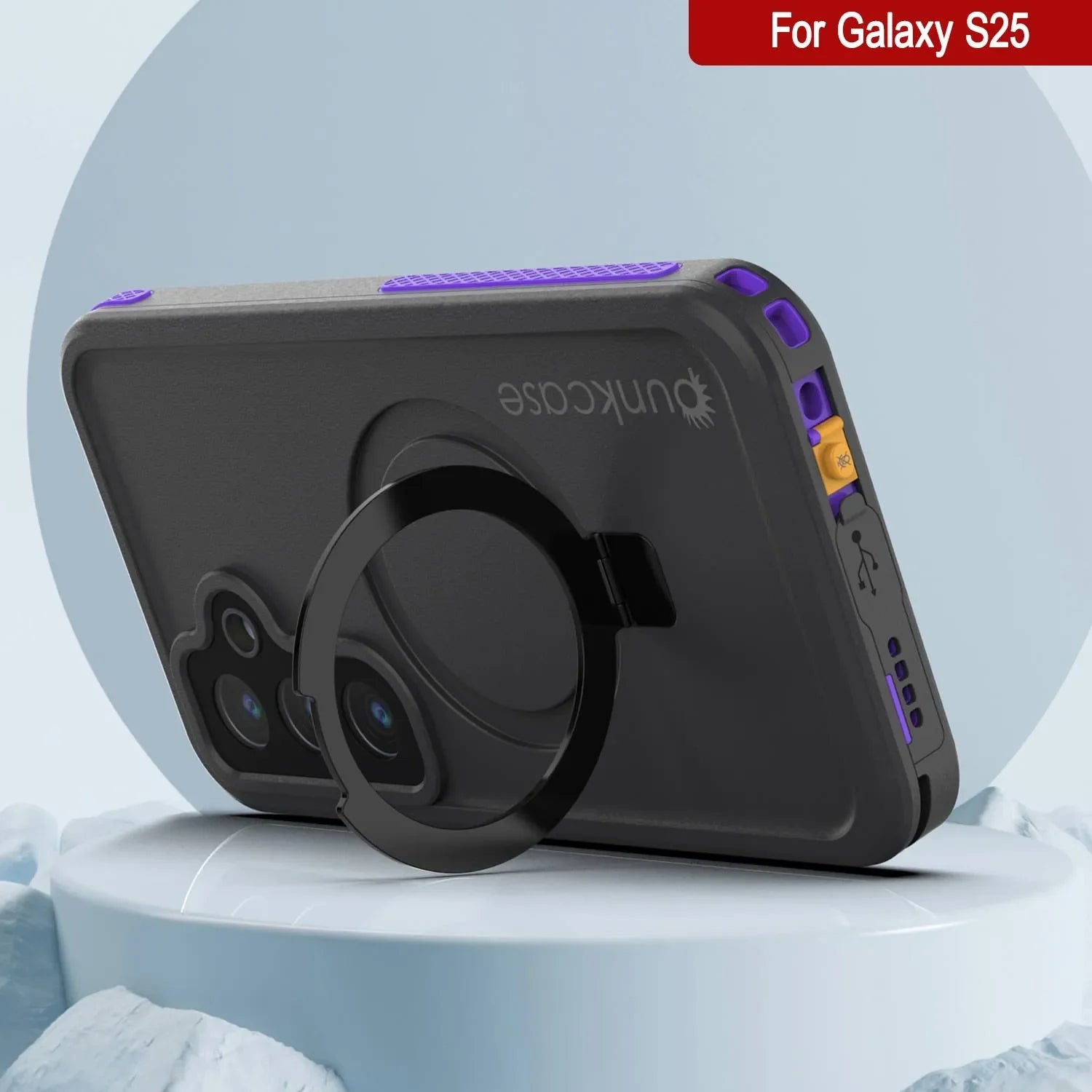 Galaxy S25 Waterproof Case [Kickstud 2.0 Series] Protective IP68 Cover W/Screen Protector & Kickstand [Purple]