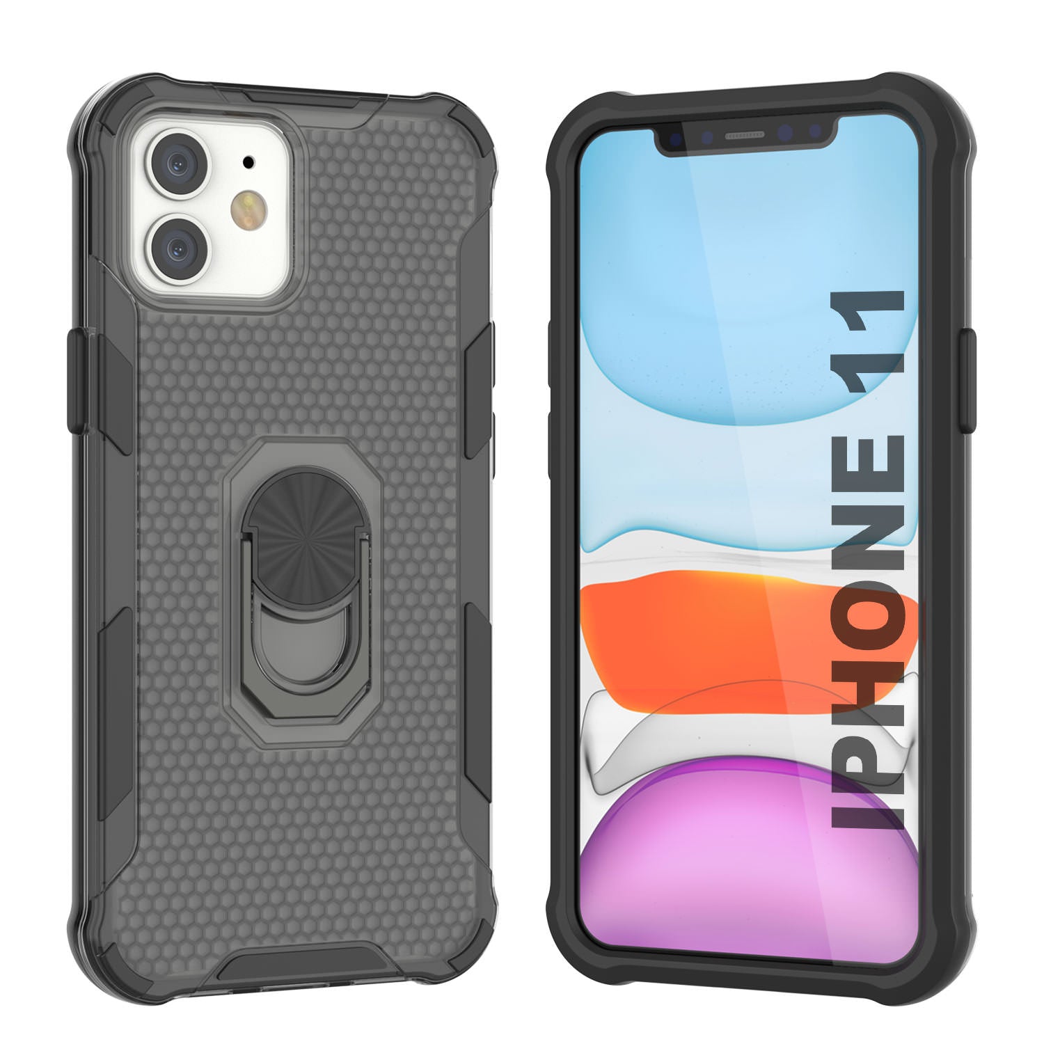 PunkCase for iPhone 11 Case [Magnetix 2.0 Series] Clear Protective TPU Cover W/Kickstand [Blue]