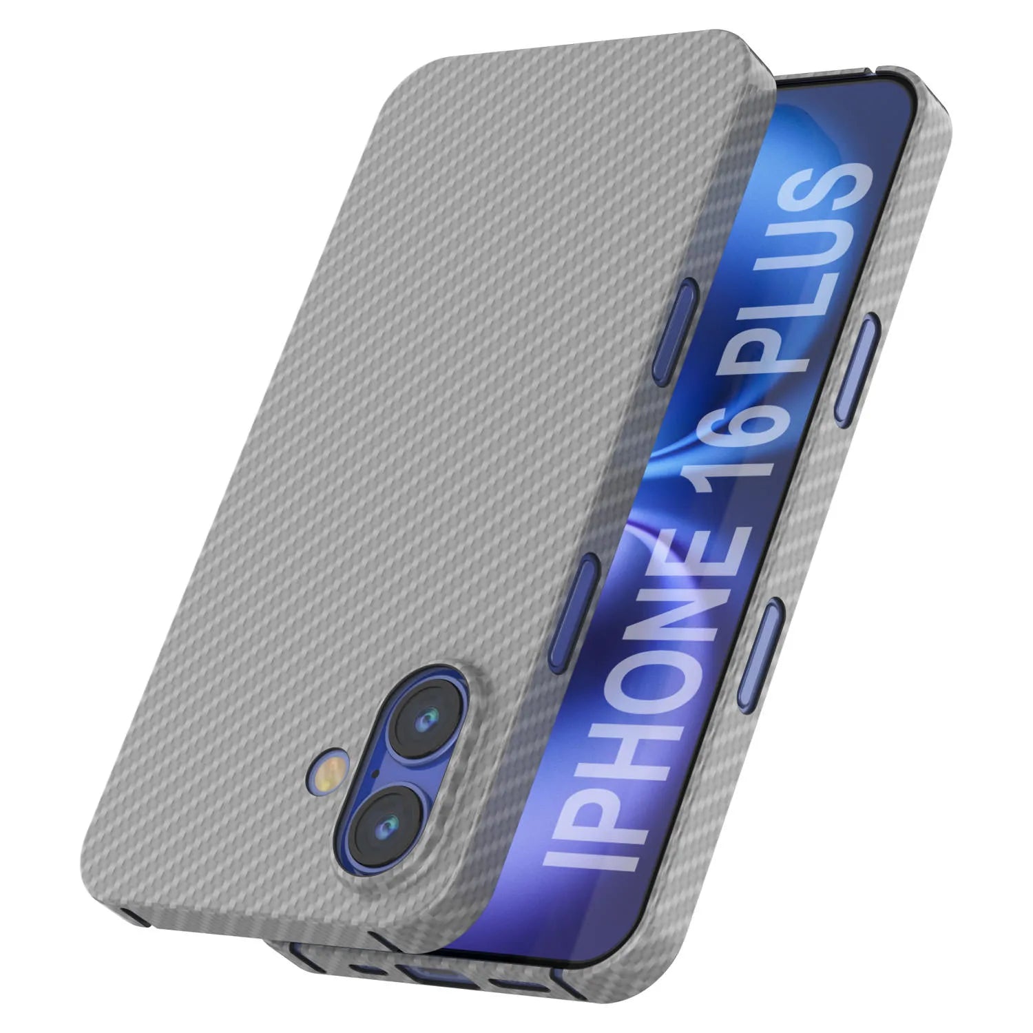 Punkcase iPhone 16 Plus Carbon Fiber Case [AramidShield Series] Ultra Slim & Light Kevlar [White]