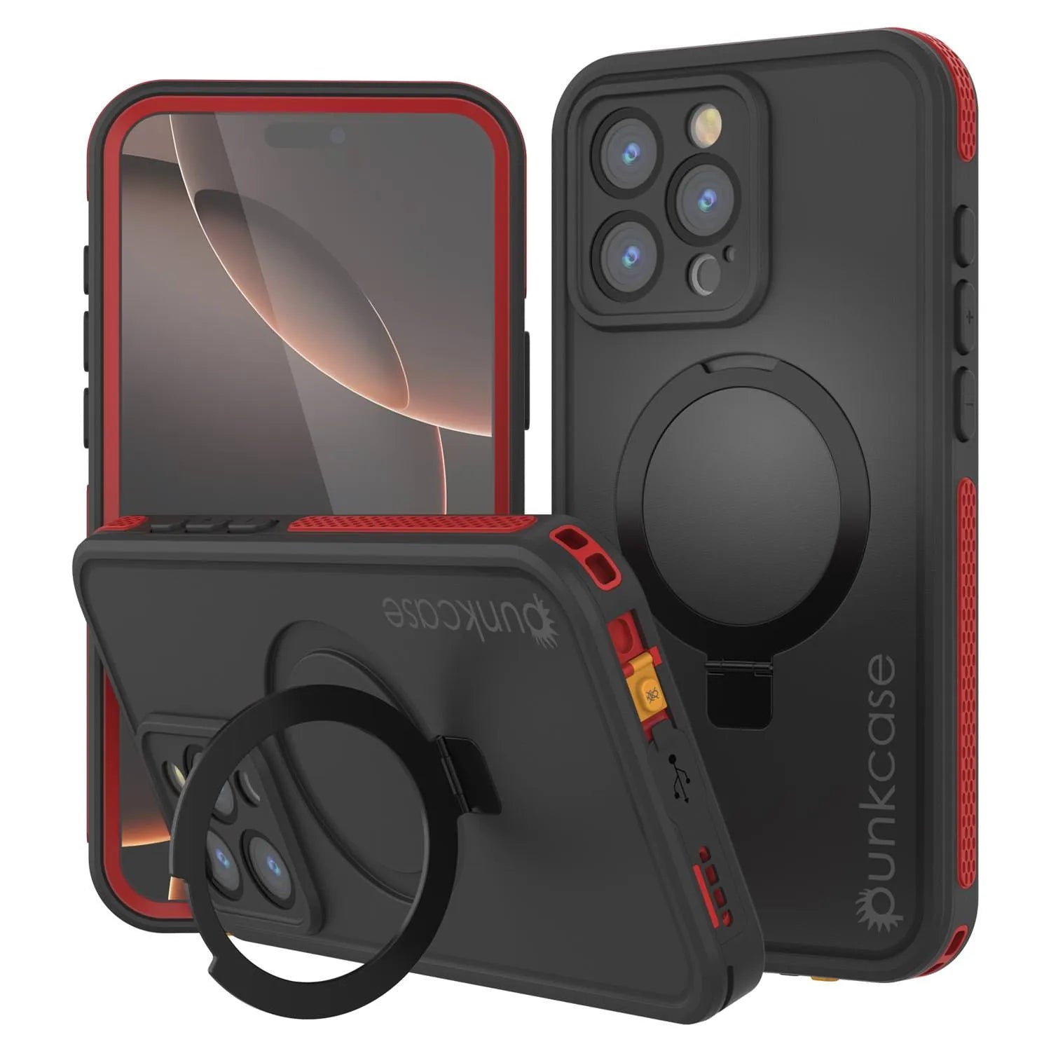 iPhone 16 Pro Max Waterproof Case [Kickstud 2.0 Series] Protective IP68 Cover W/Screen Protector & Kickstand [Grey]